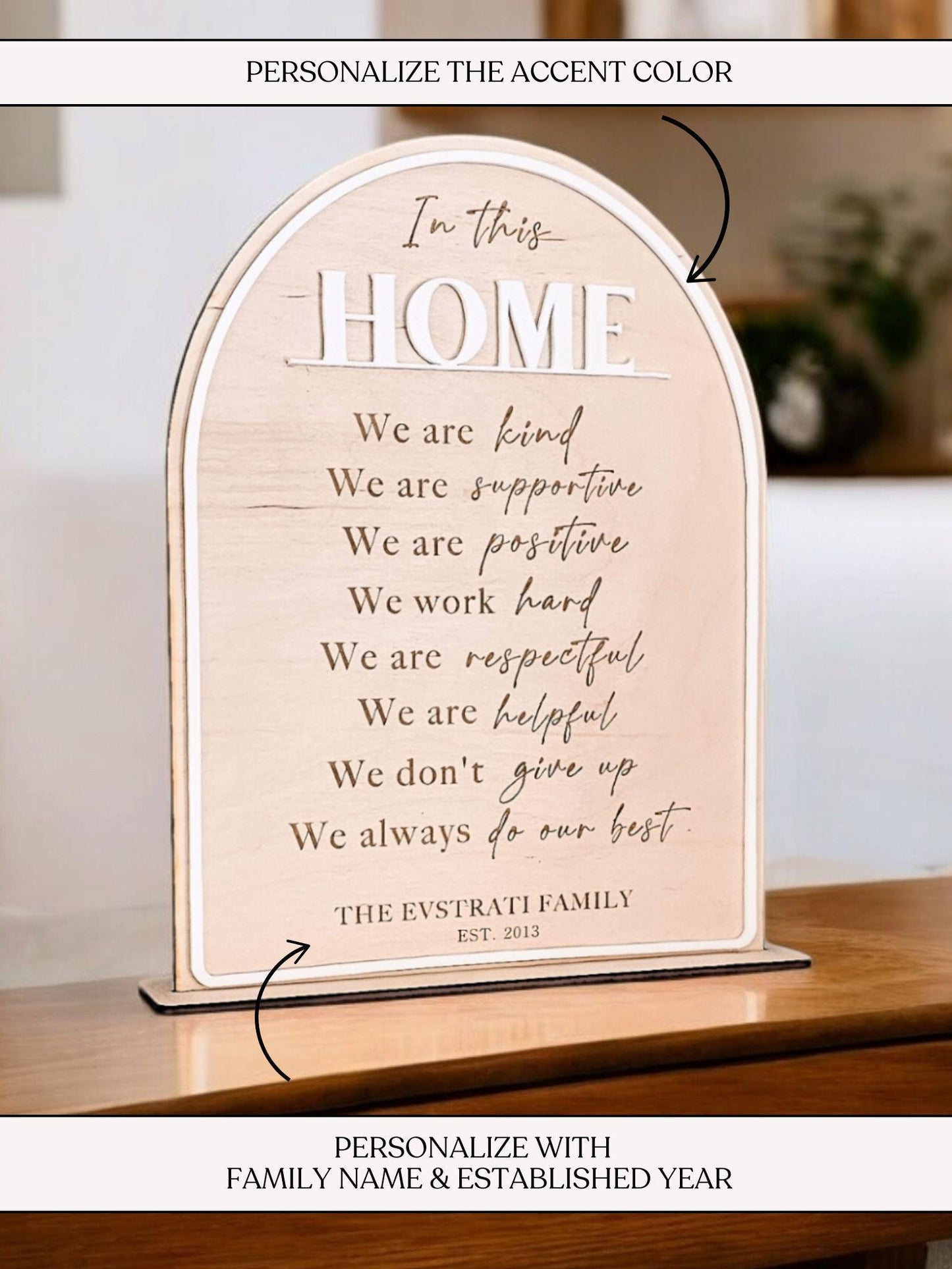 Family Name Established Wooden Sign