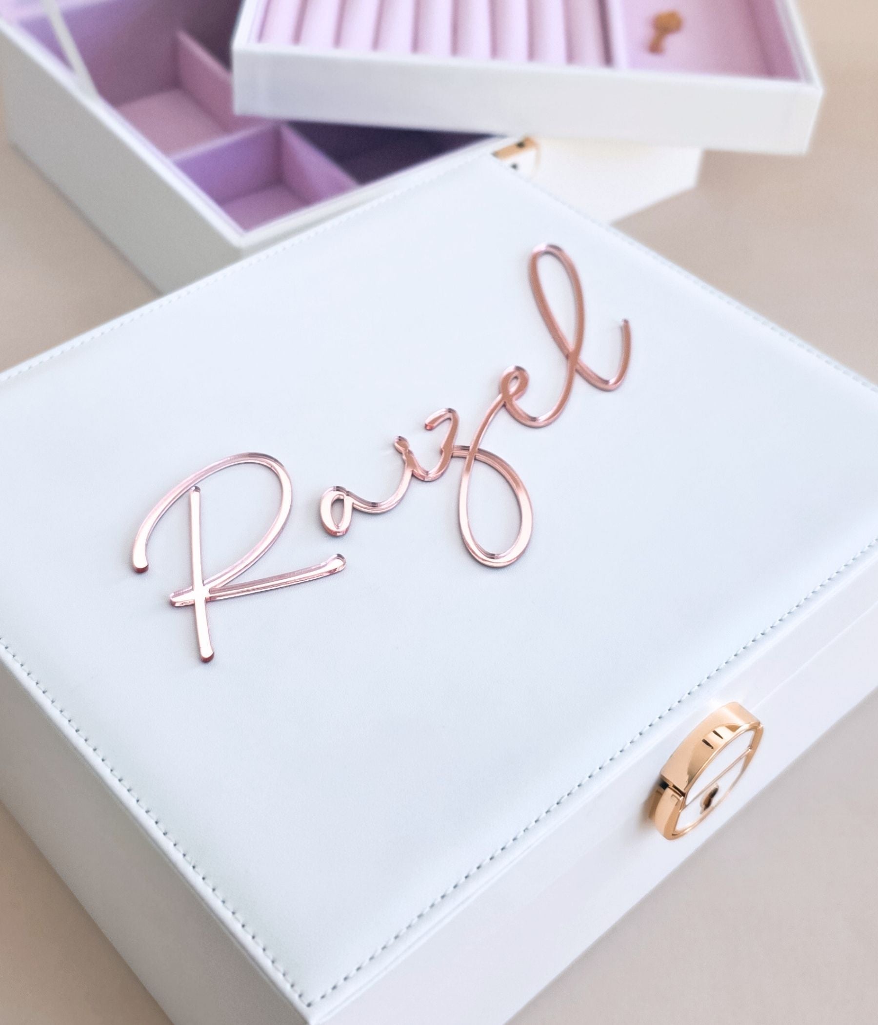 Premium White Personalized Jewelry Organizer