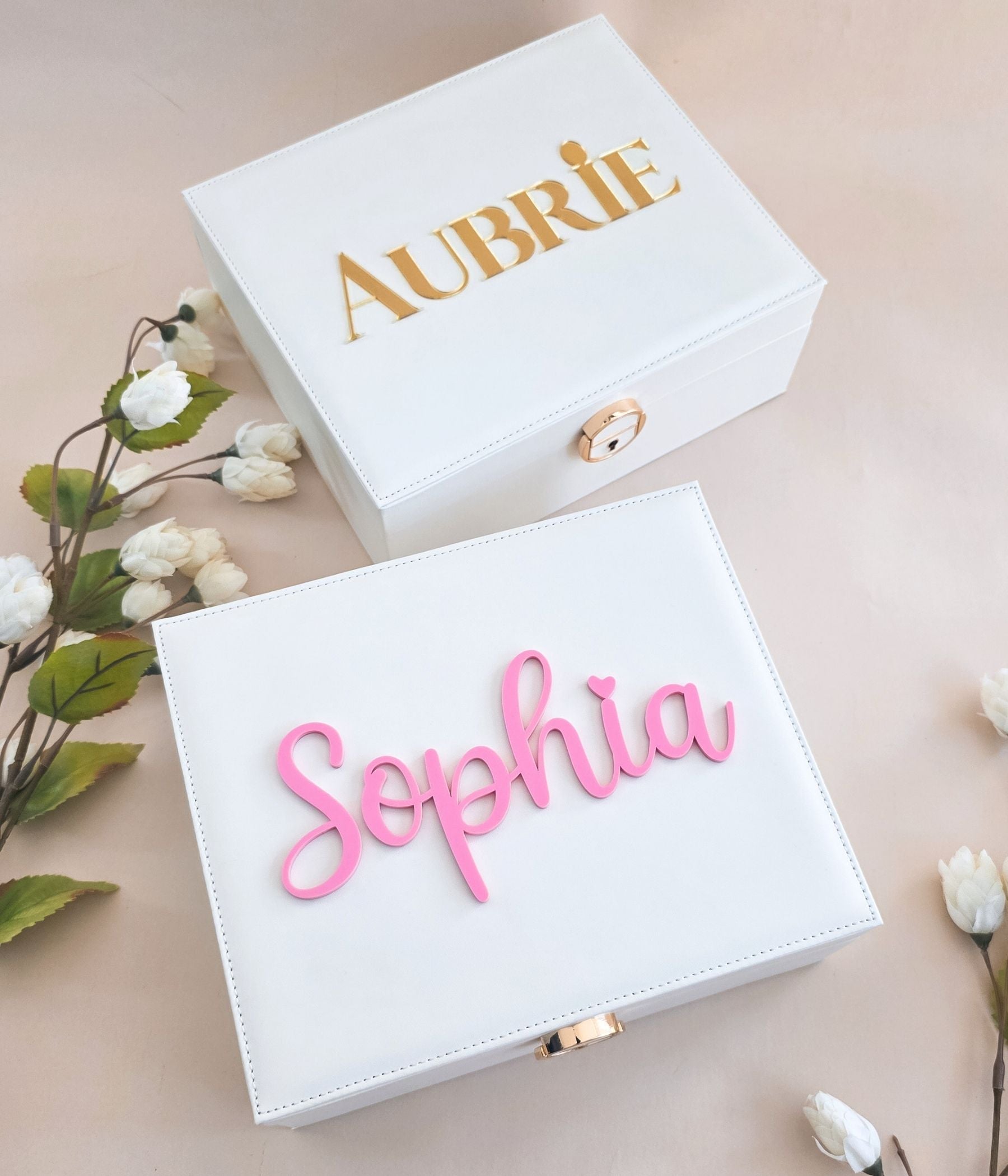 Premium White Personalized Jewelry Organizer