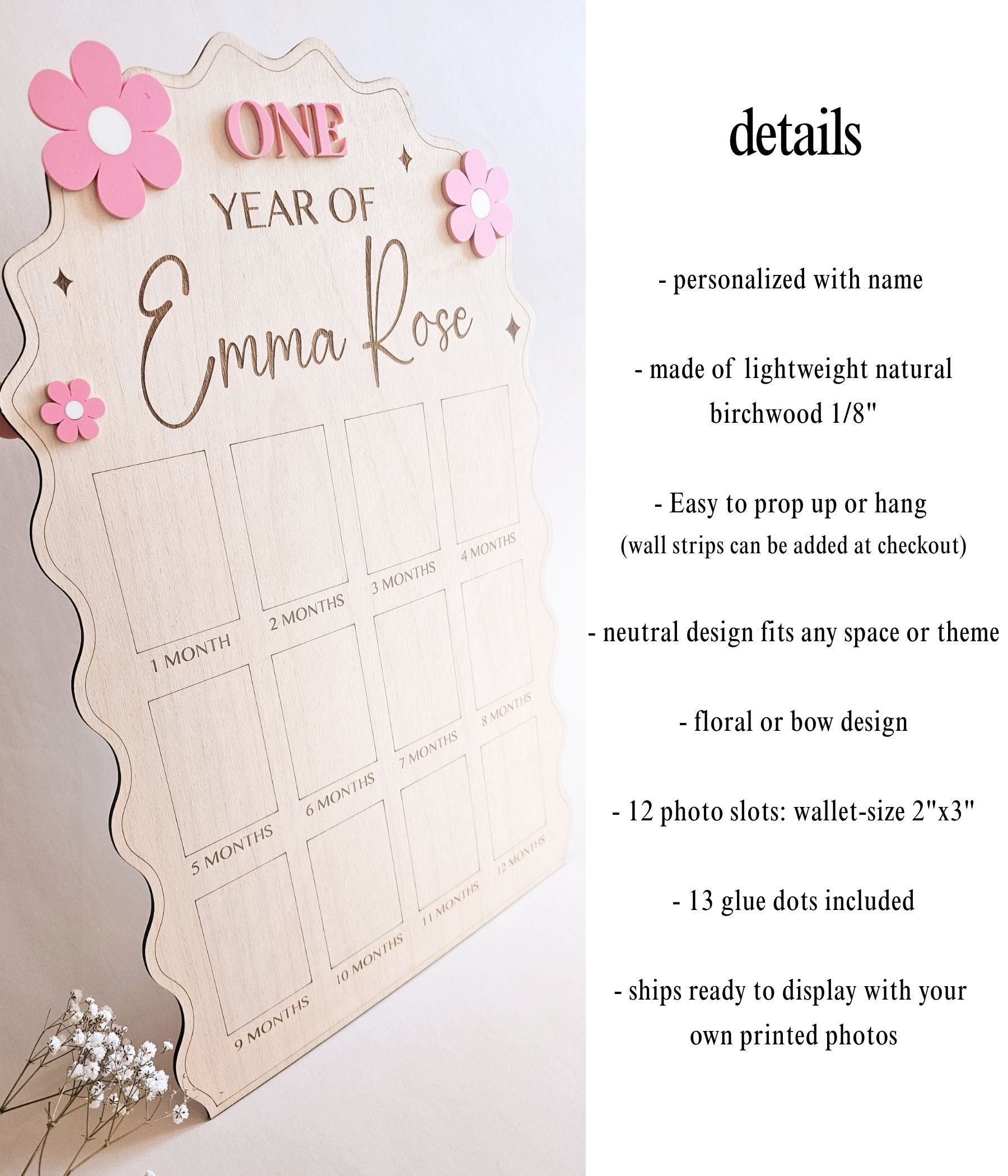 Baby First Year Photo Board