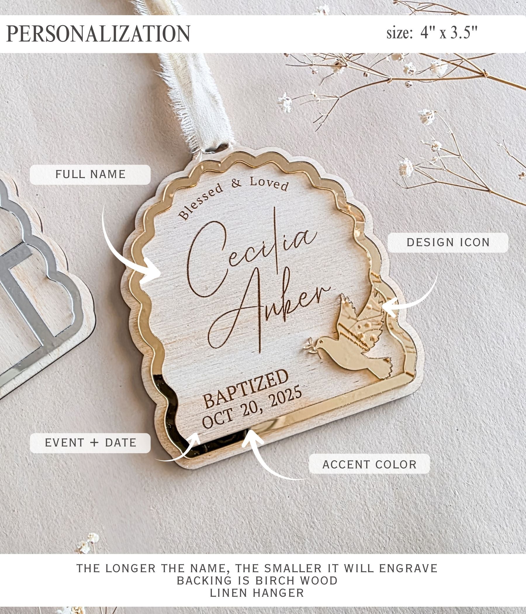 Blessed & Loved Ornament Baptism Ornament