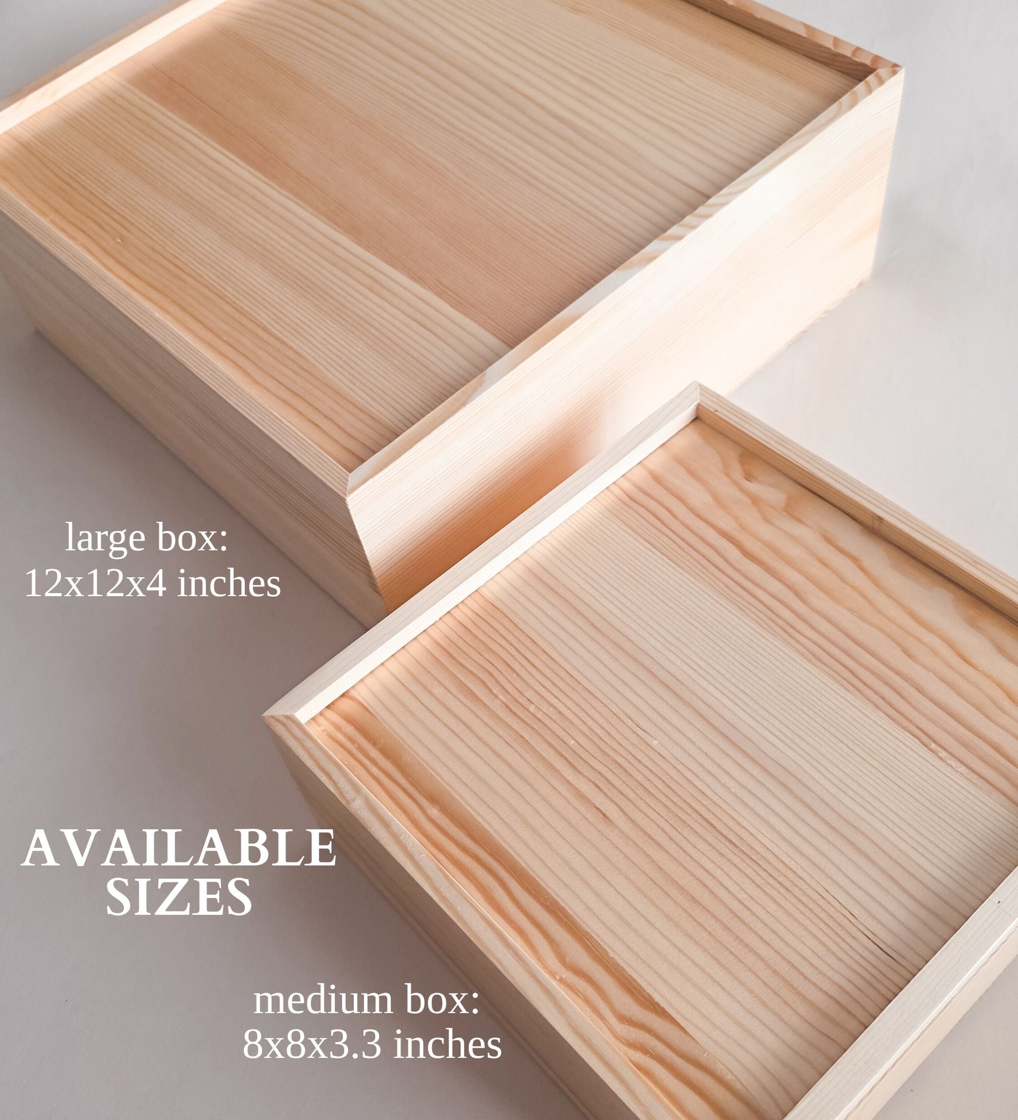 Engraved Wood Wedding Memory Box with Names and Date