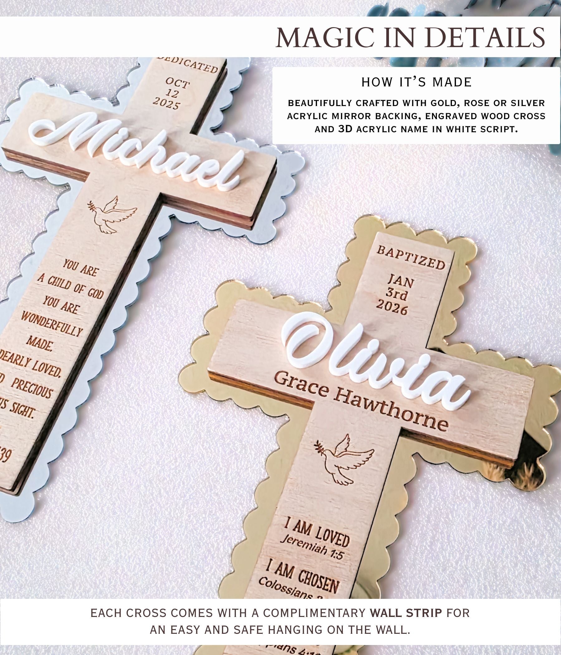 The Blessed Beginnings Scalloped Edge Cross