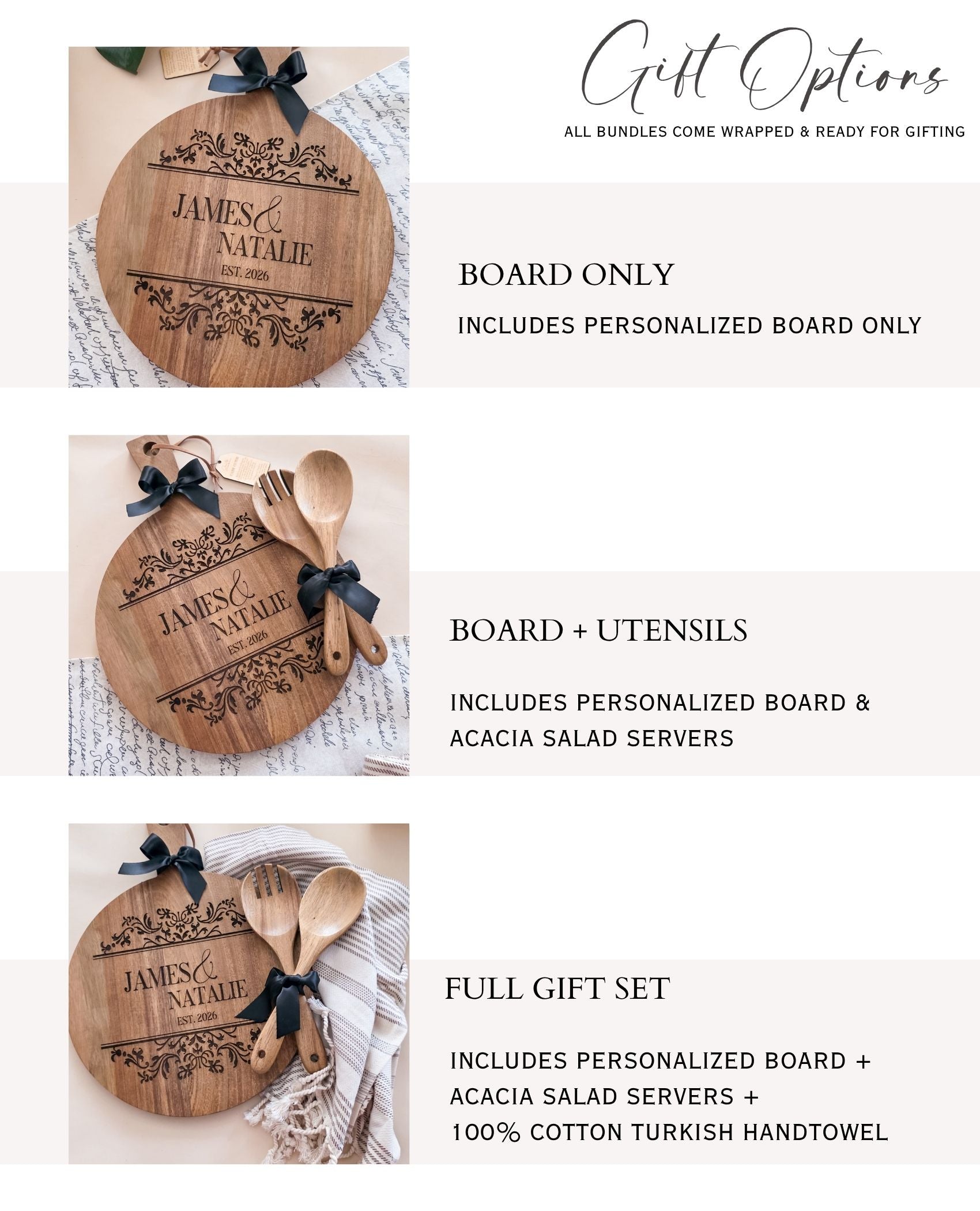 Wedding Keepsake Cutting Board Gift Set