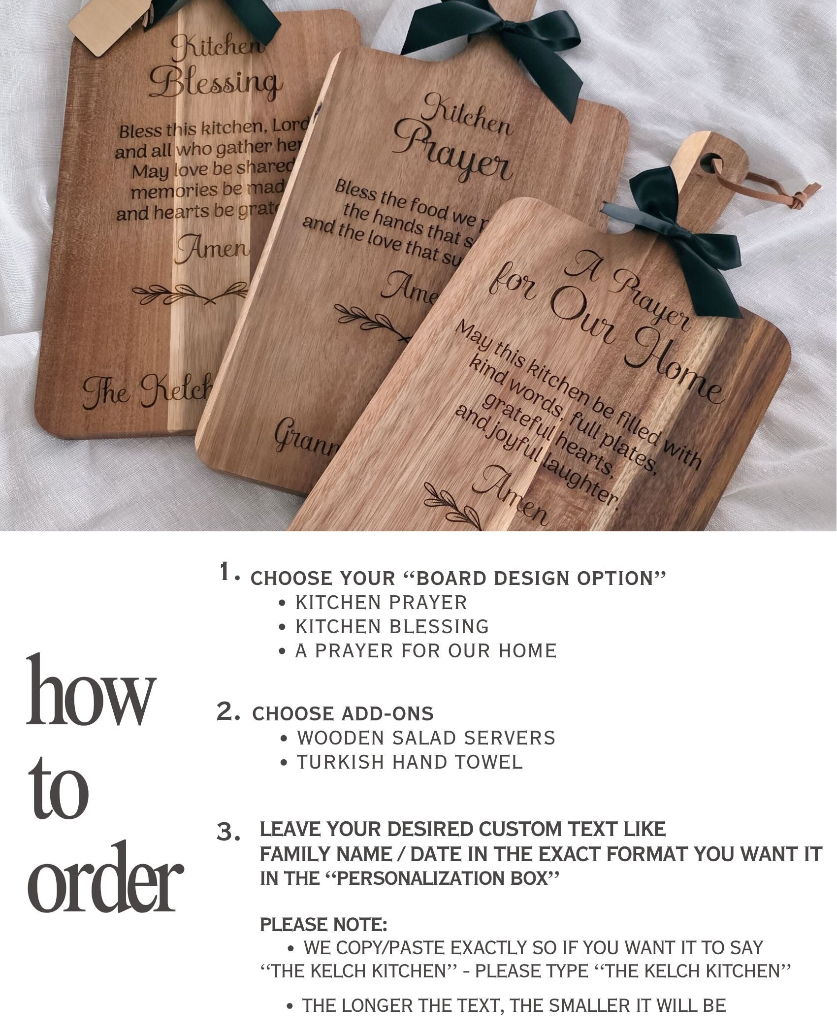 Personalized Prayer Cutting Board for Housewarming & Weddings