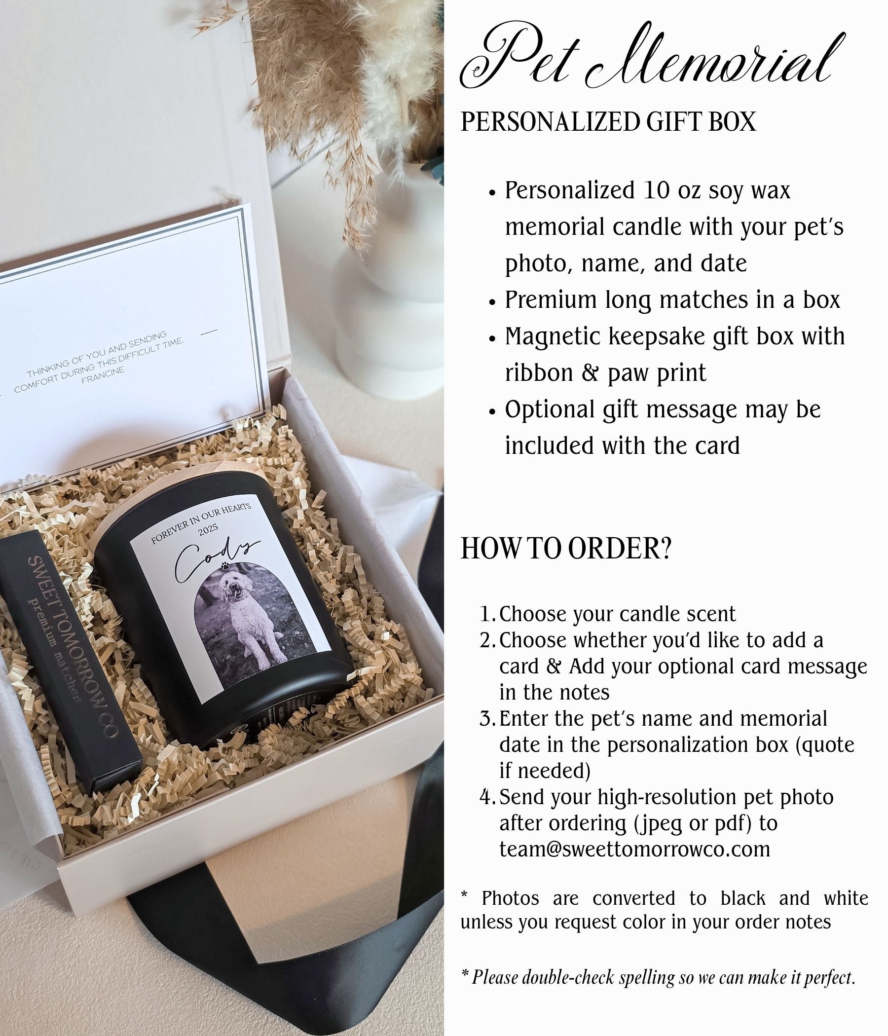 Pet Memorial Candle Sympathy Gift Box