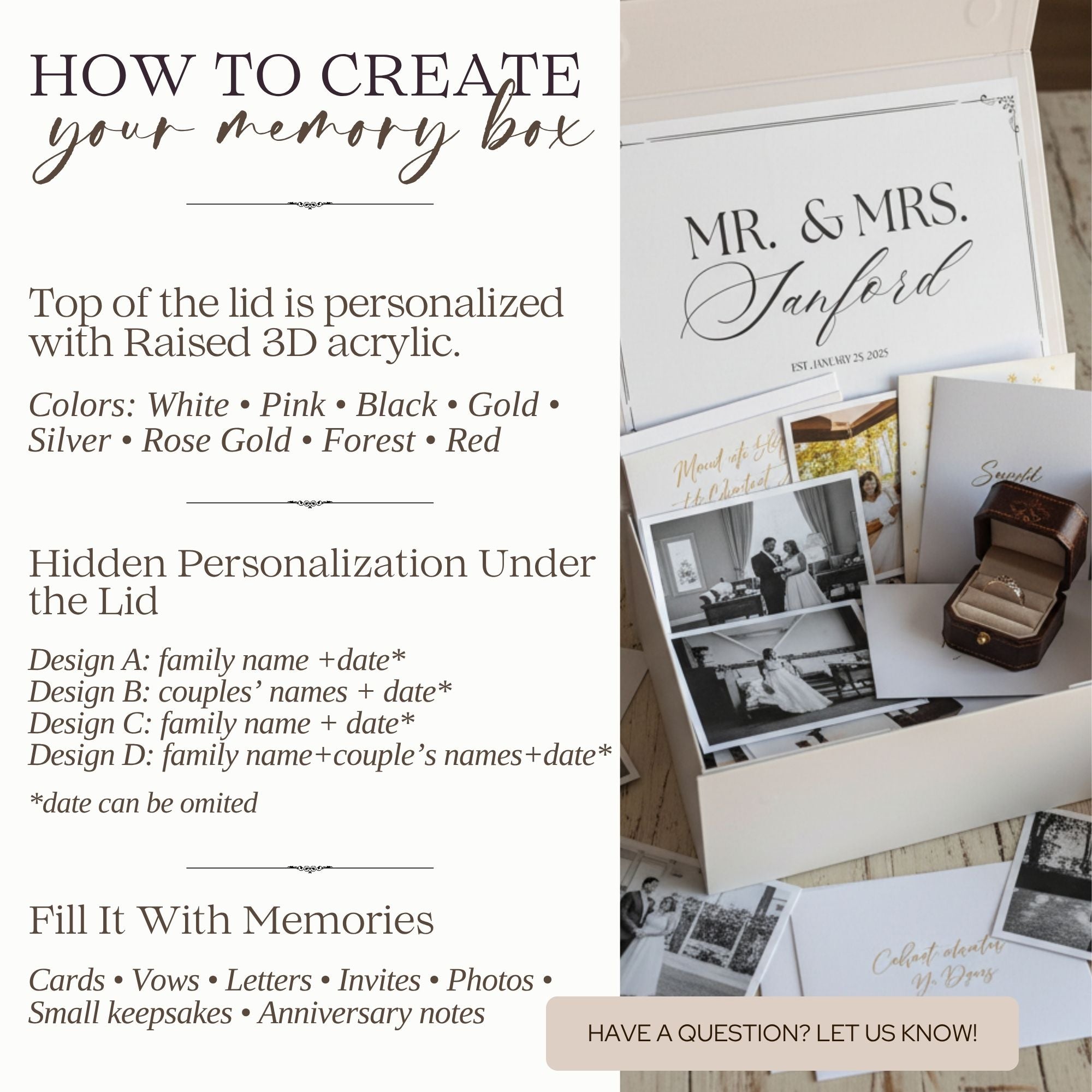 Our Wedding Keepsake Magnetic Box
