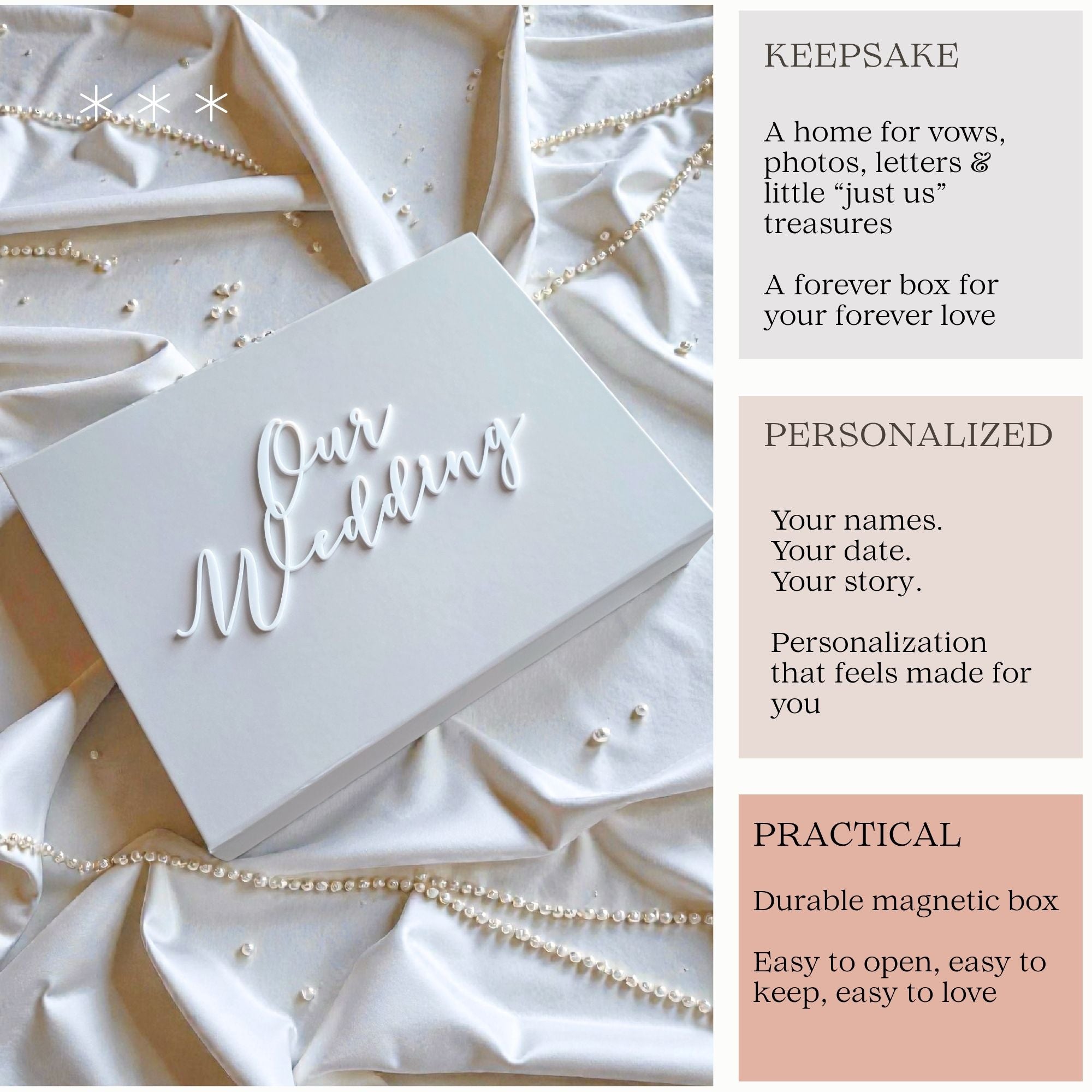 Our Wedding Keepsake Magnetic Box