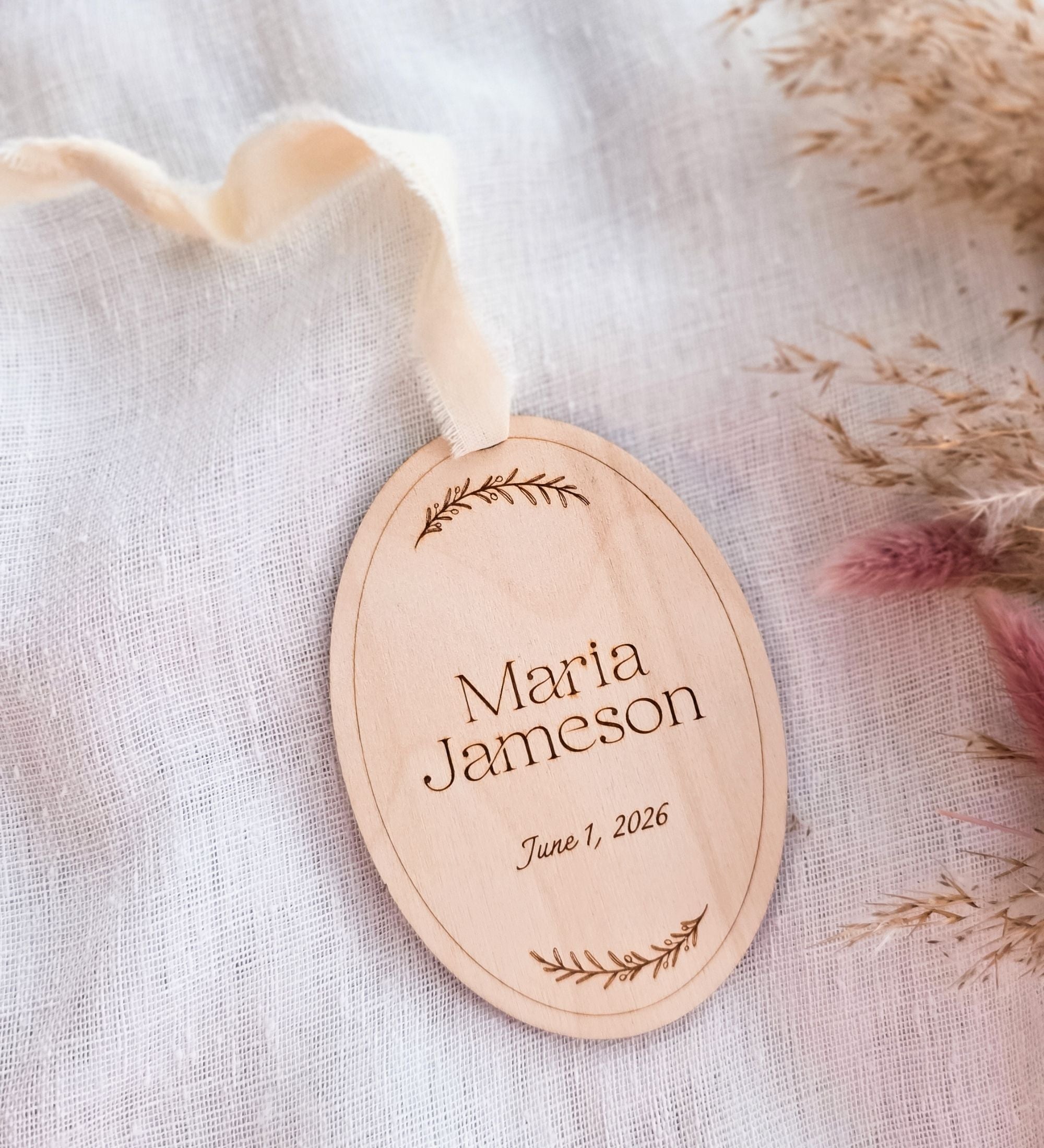 First Light - Oval Wooden Baby Ornament
