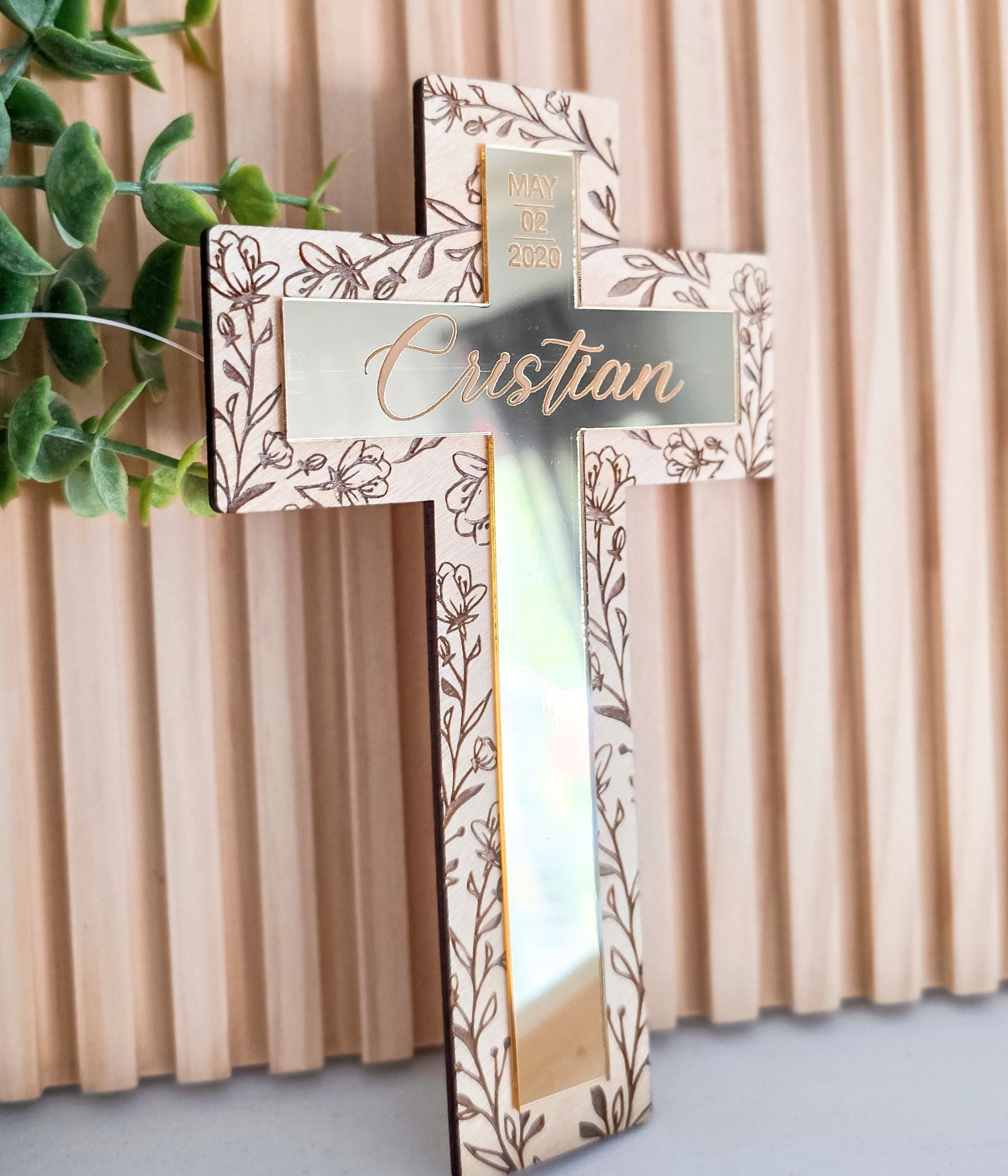 Floral Mirror Cross