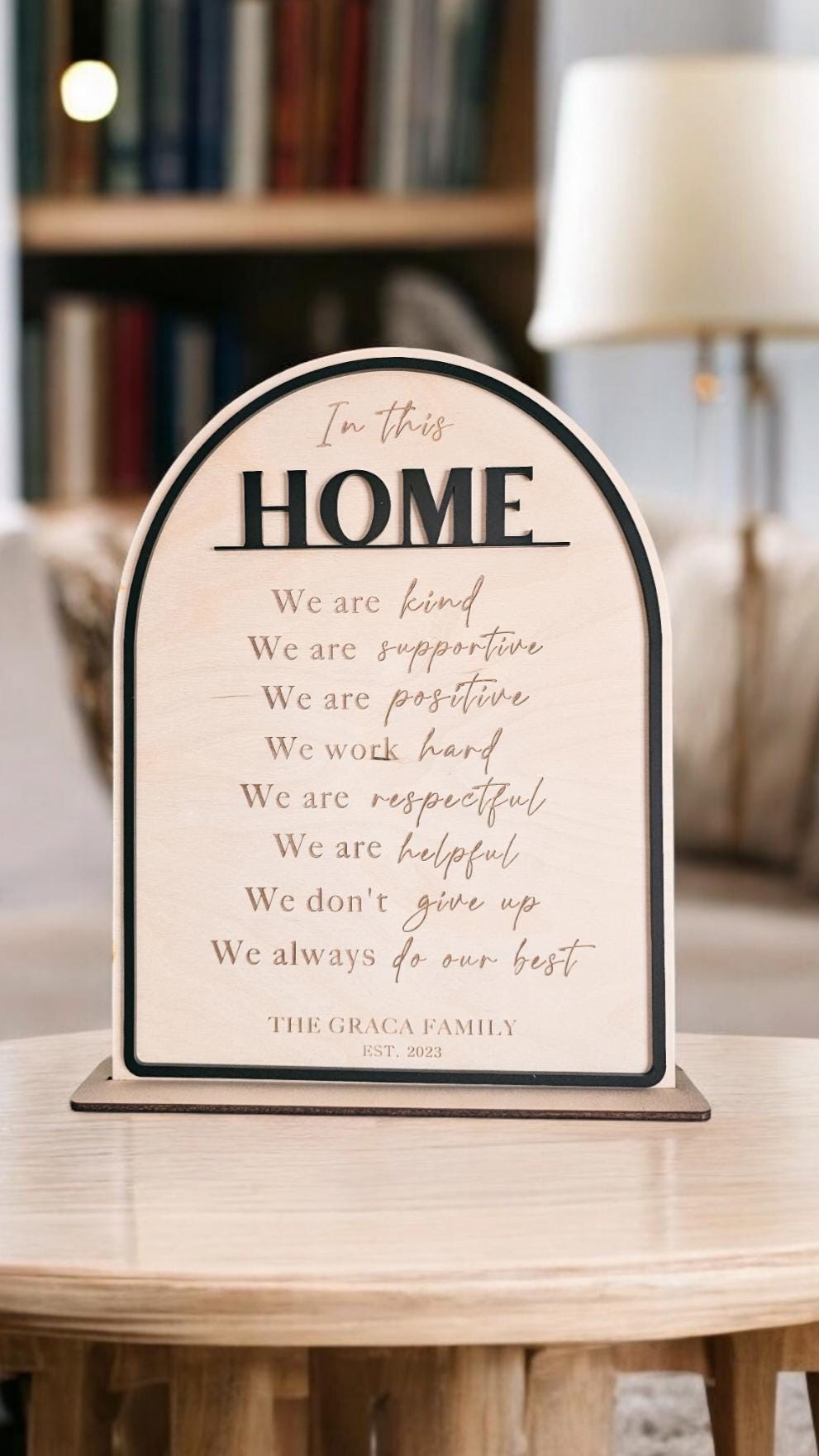 Family Name Established Wooden Sign