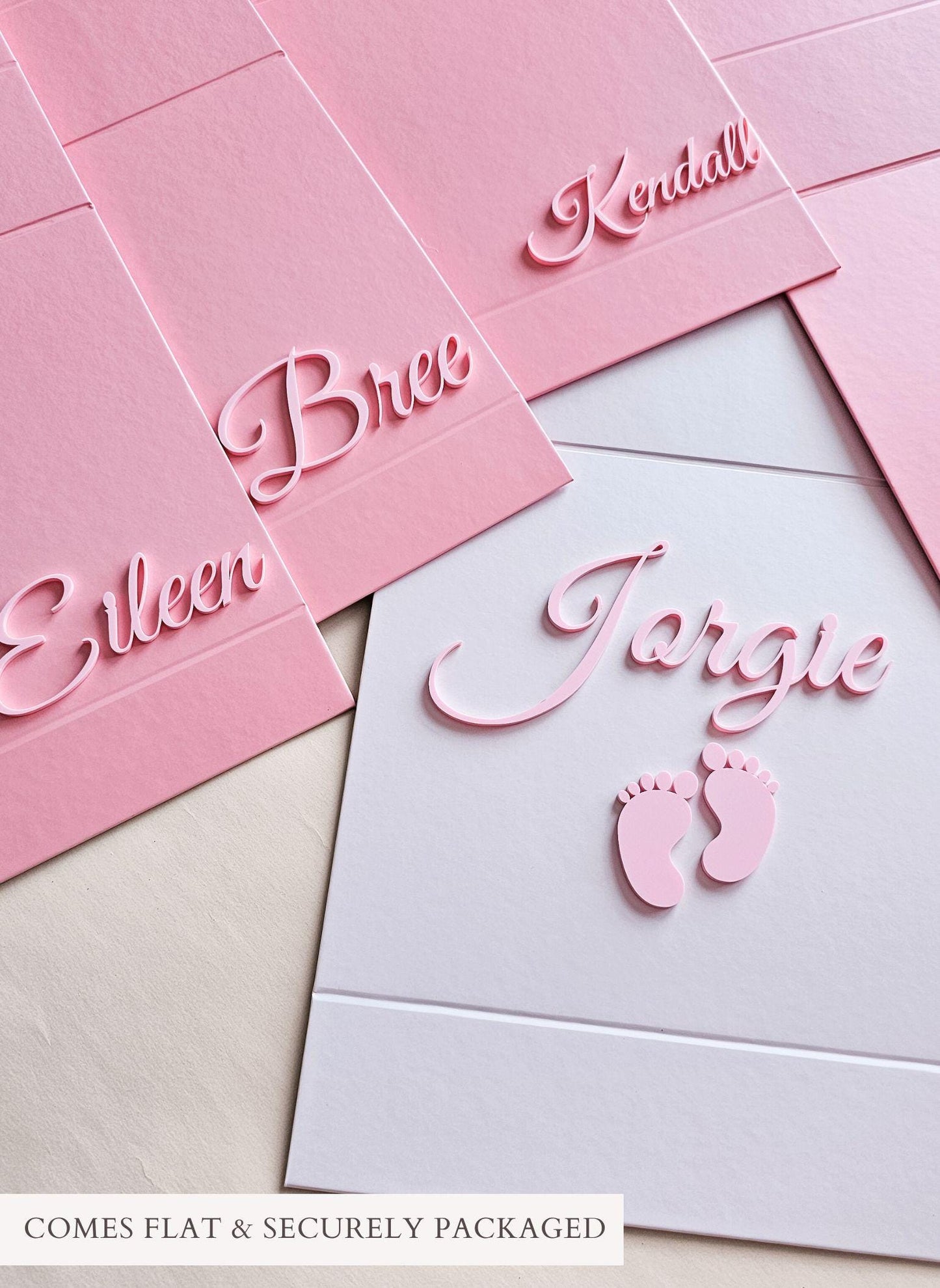 Custom baby memory box with magnetic closure and baby feet design