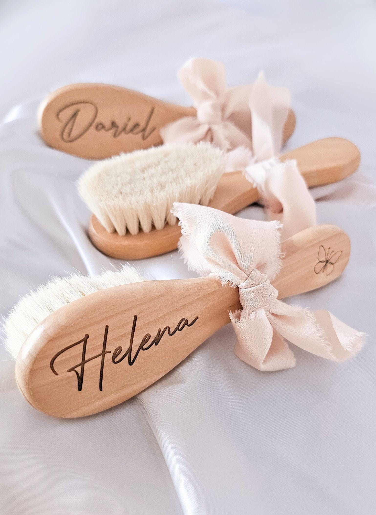 Personalized Wooden Baby Hairbrush