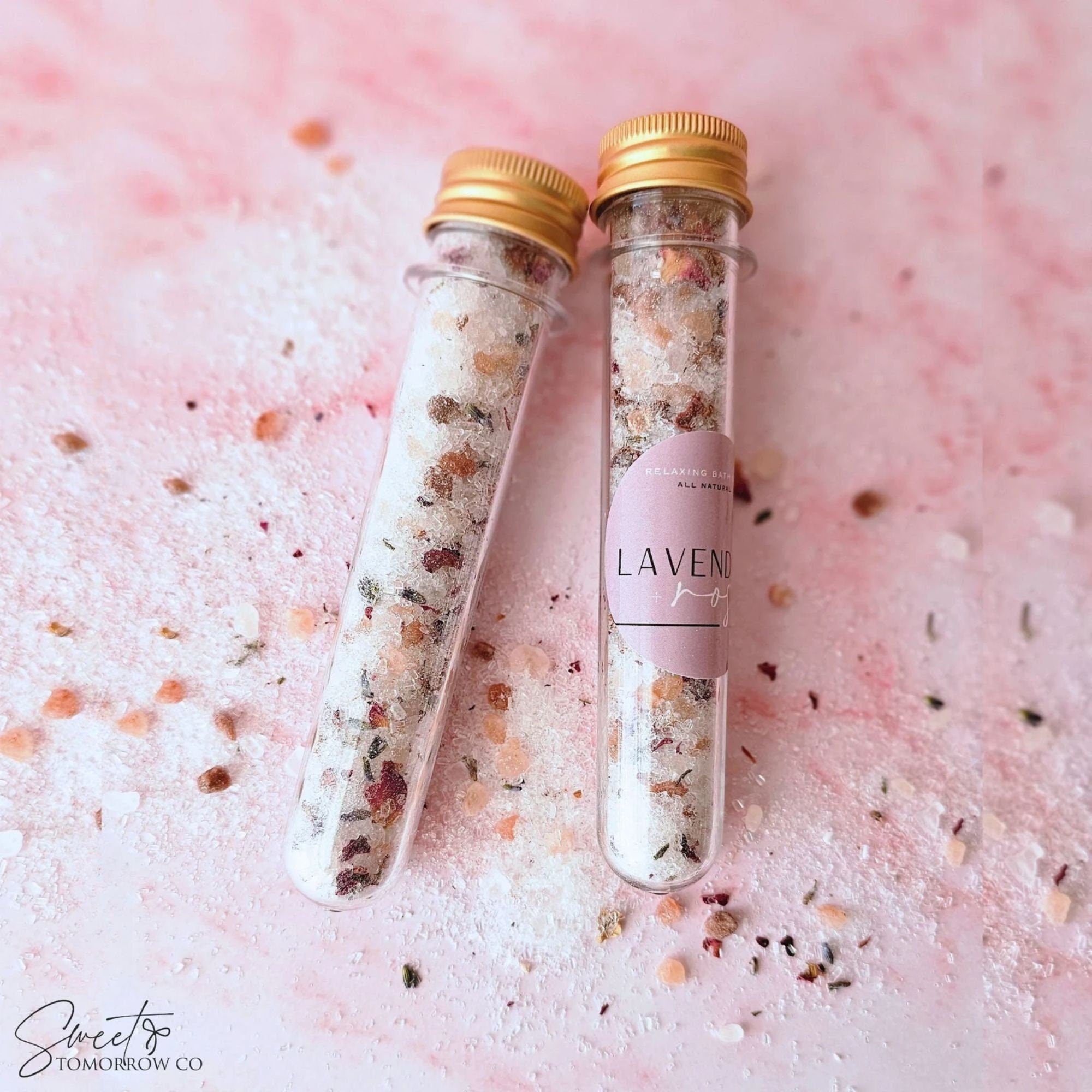 Lavender Bath Soak Salt Tube