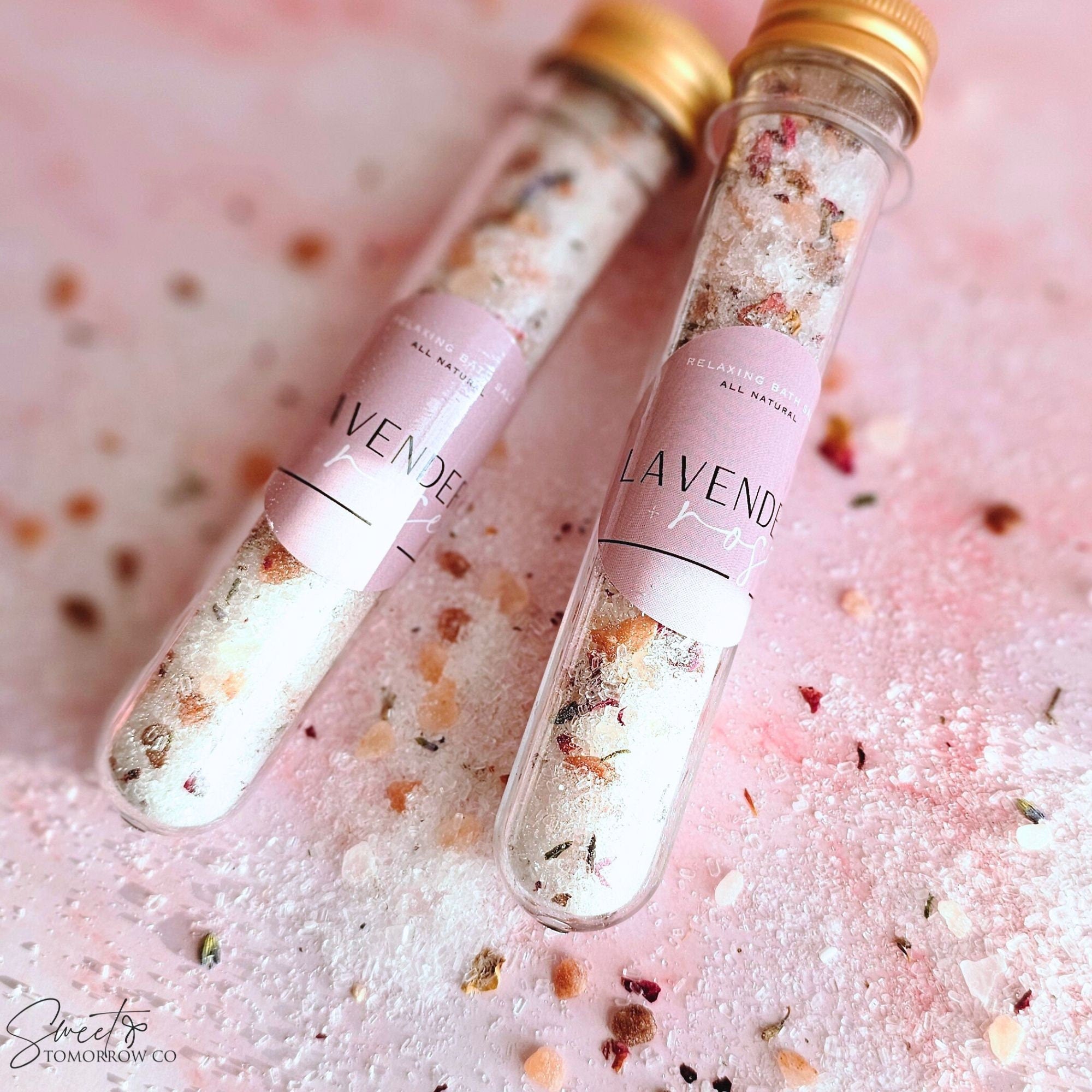 Lavender Bath Soak Salt Tube