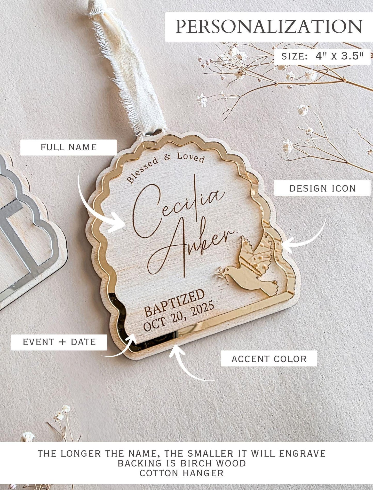 Custom Baptism Ornament