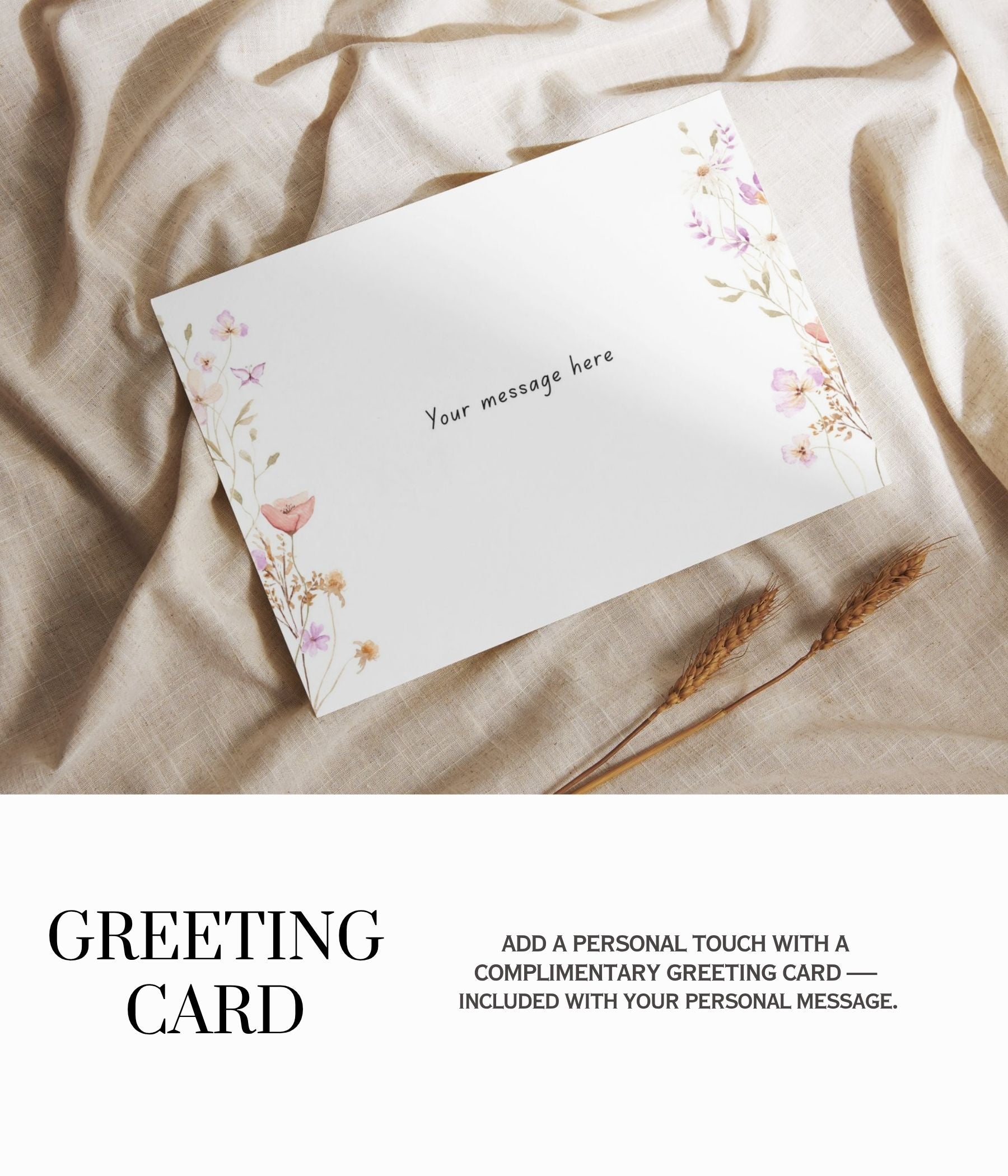 Complimentary card mockup with space for a personalized message