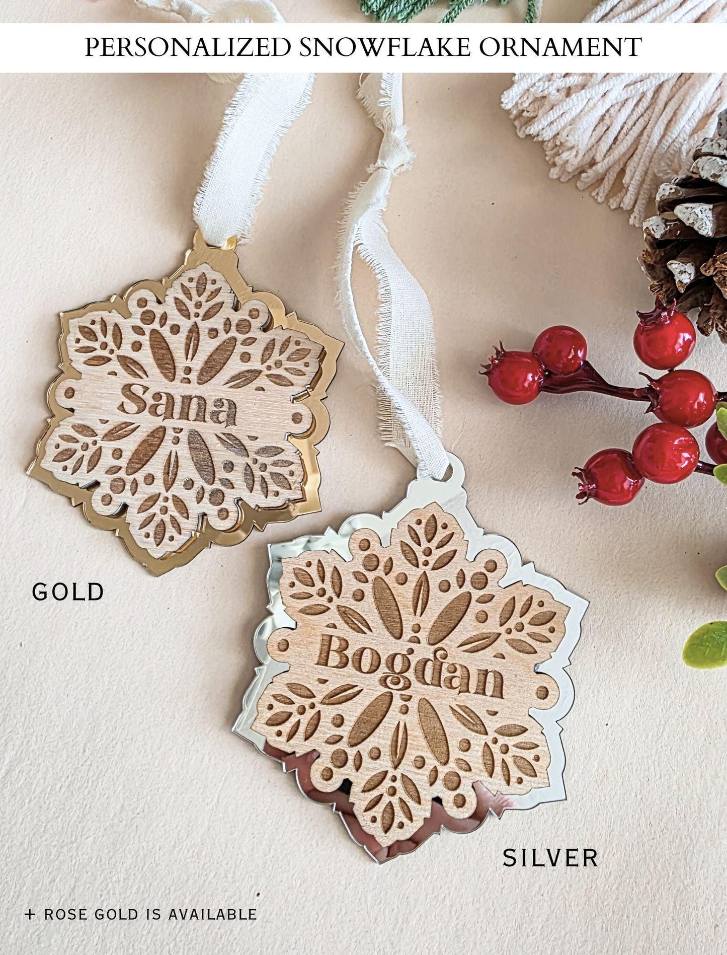 Personalized Name Snowflake Ornament