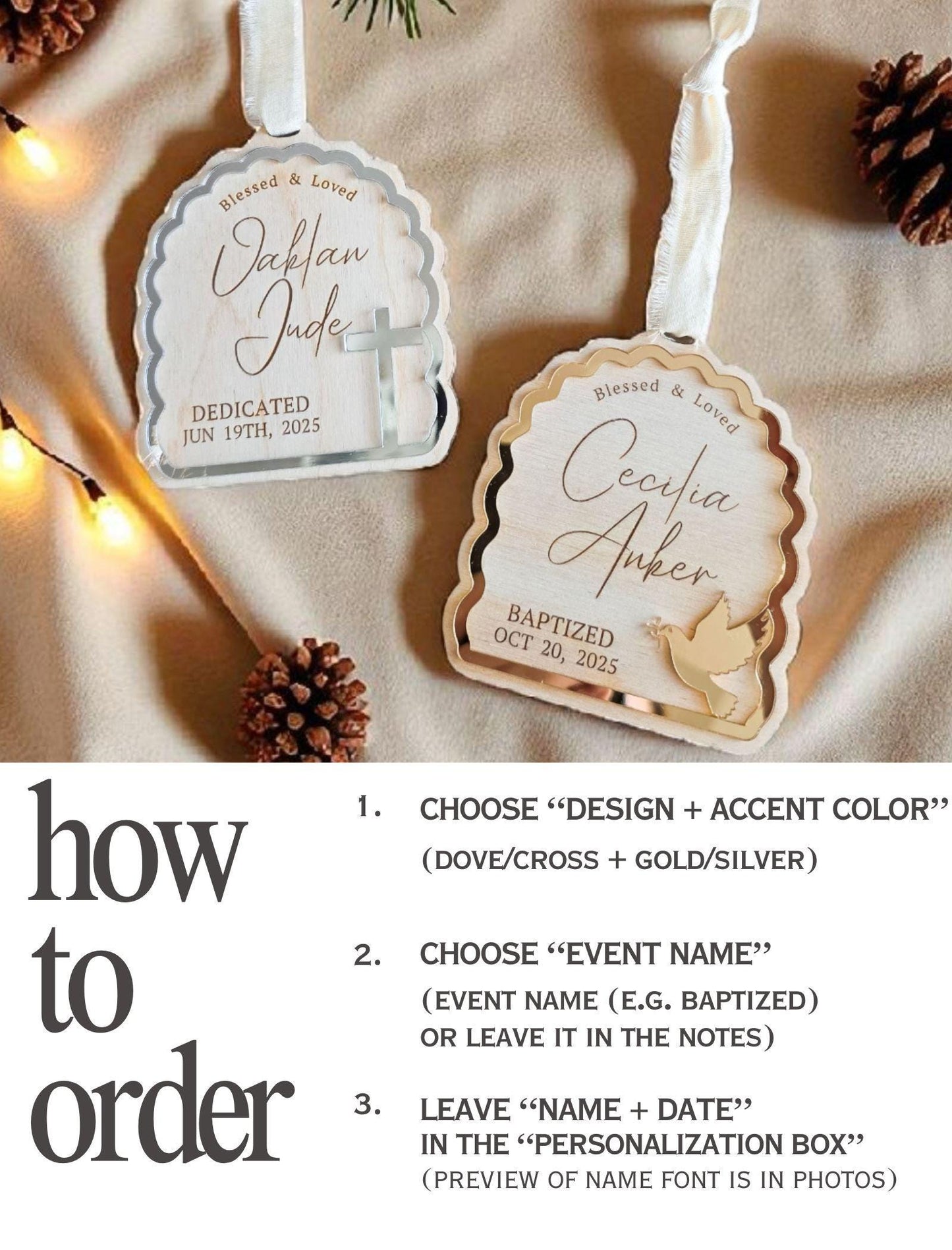 Custom Baptism Ornament