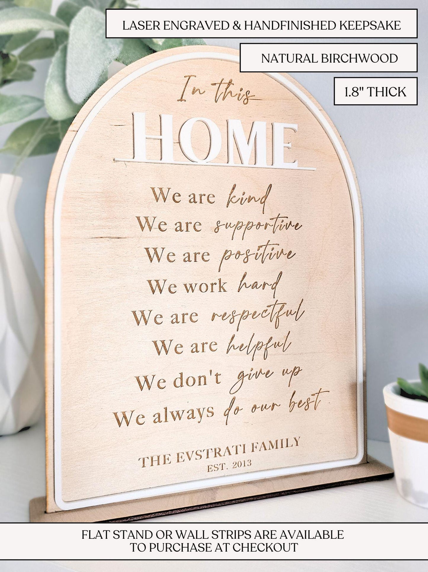 Family Name Established Wooden Sign