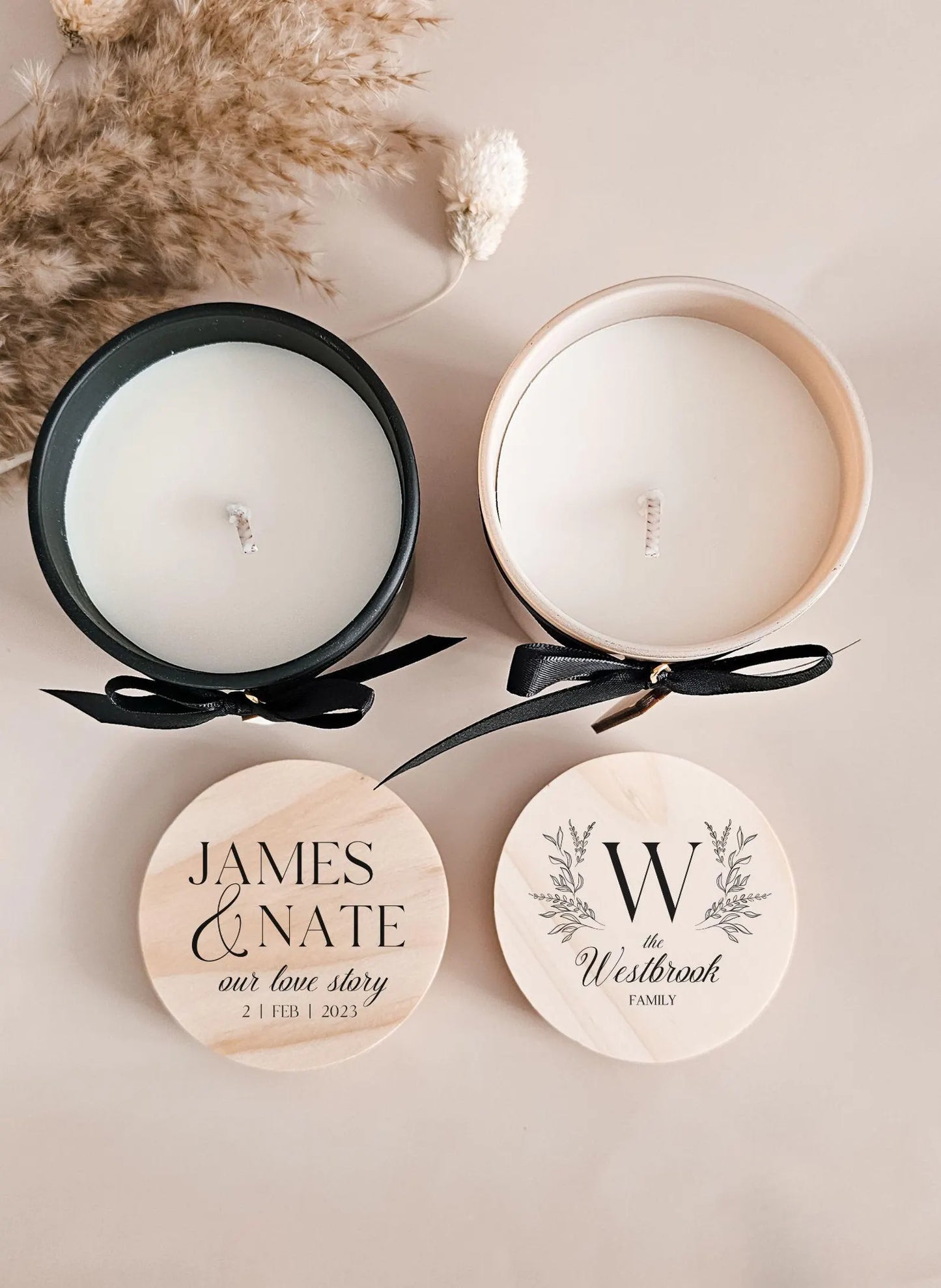 Engraved Mr. & Mrs. Candle Gift