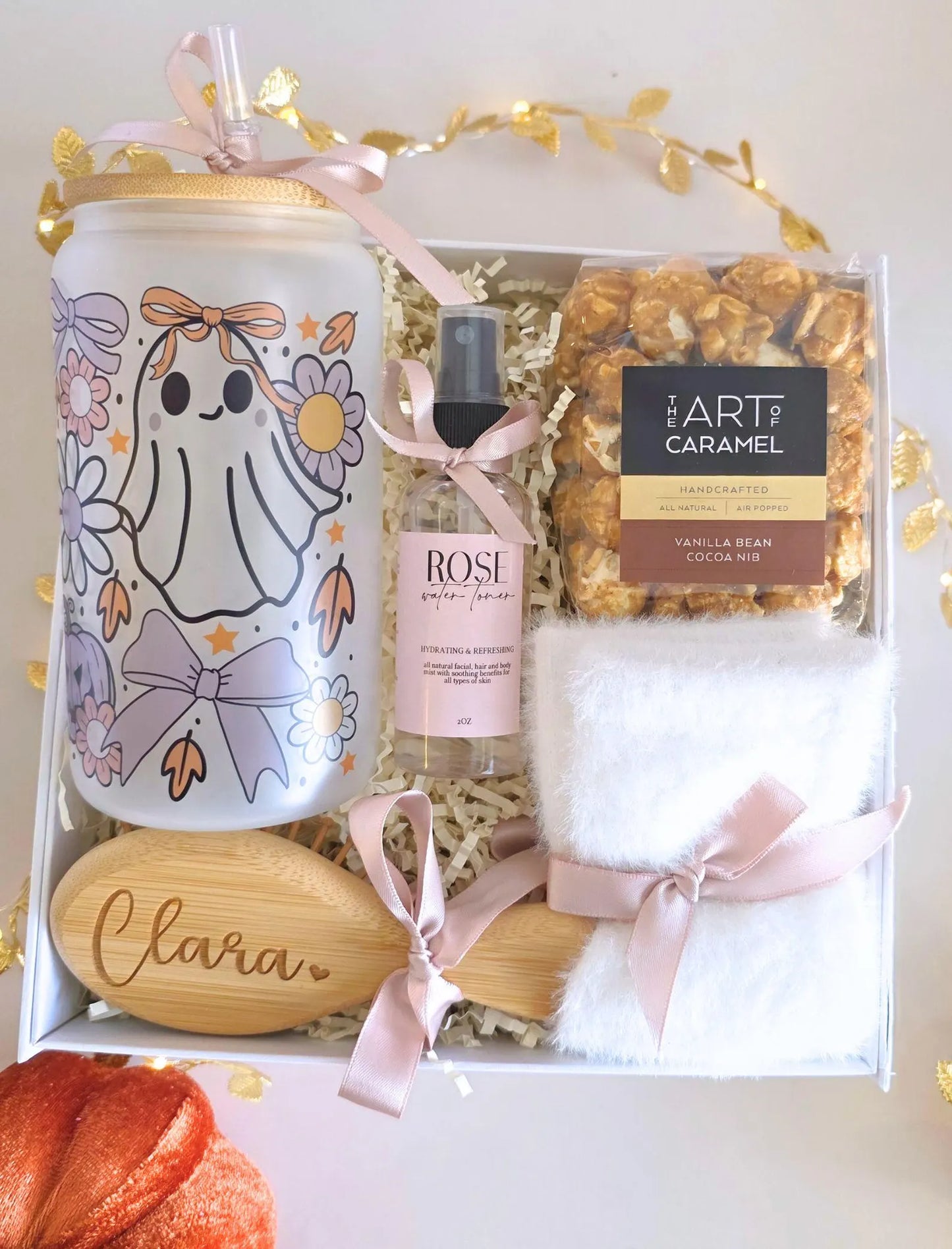 Cozy fall gift box for her with personalized keepsake items, perfect for daughters, friends, and teens