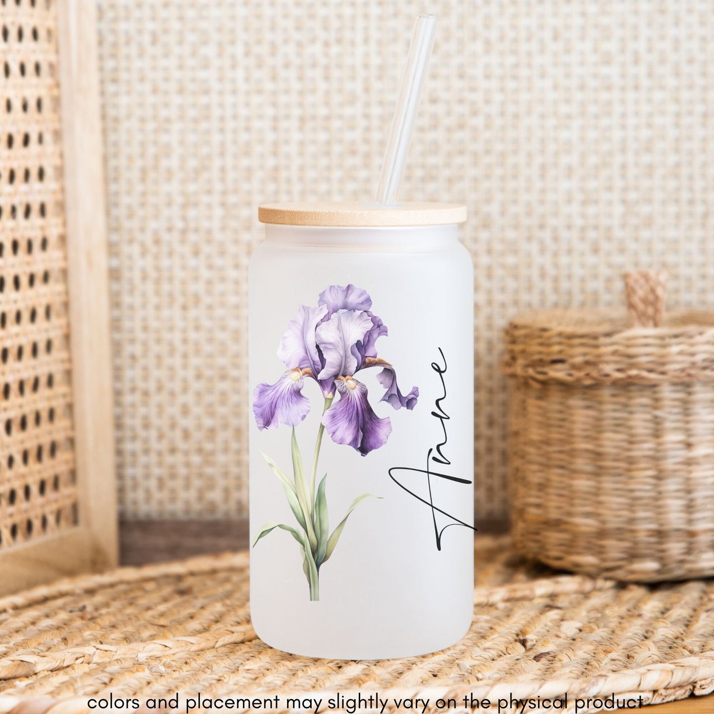 Birth Month Flower Glass Tumbler