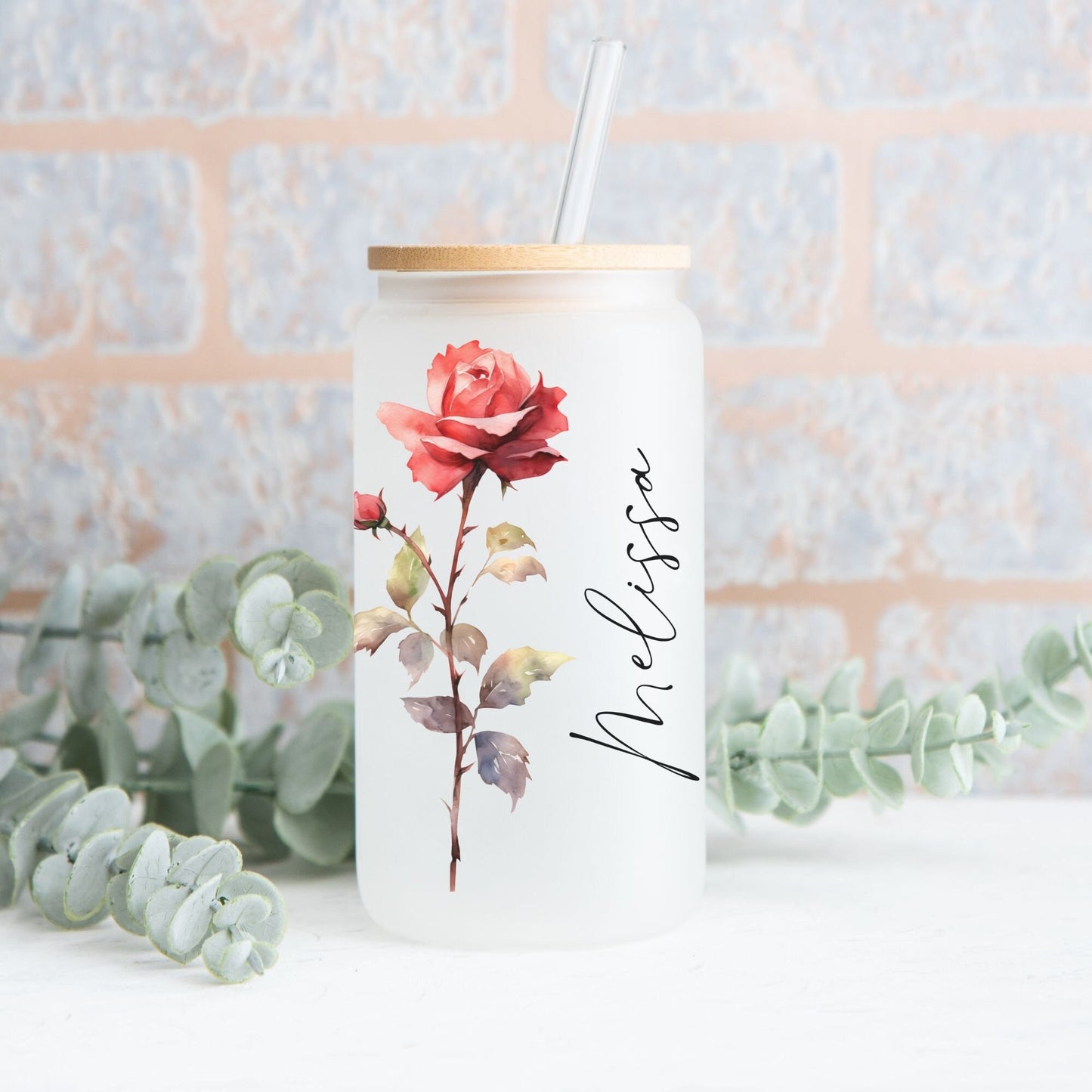 personalized glass name cup