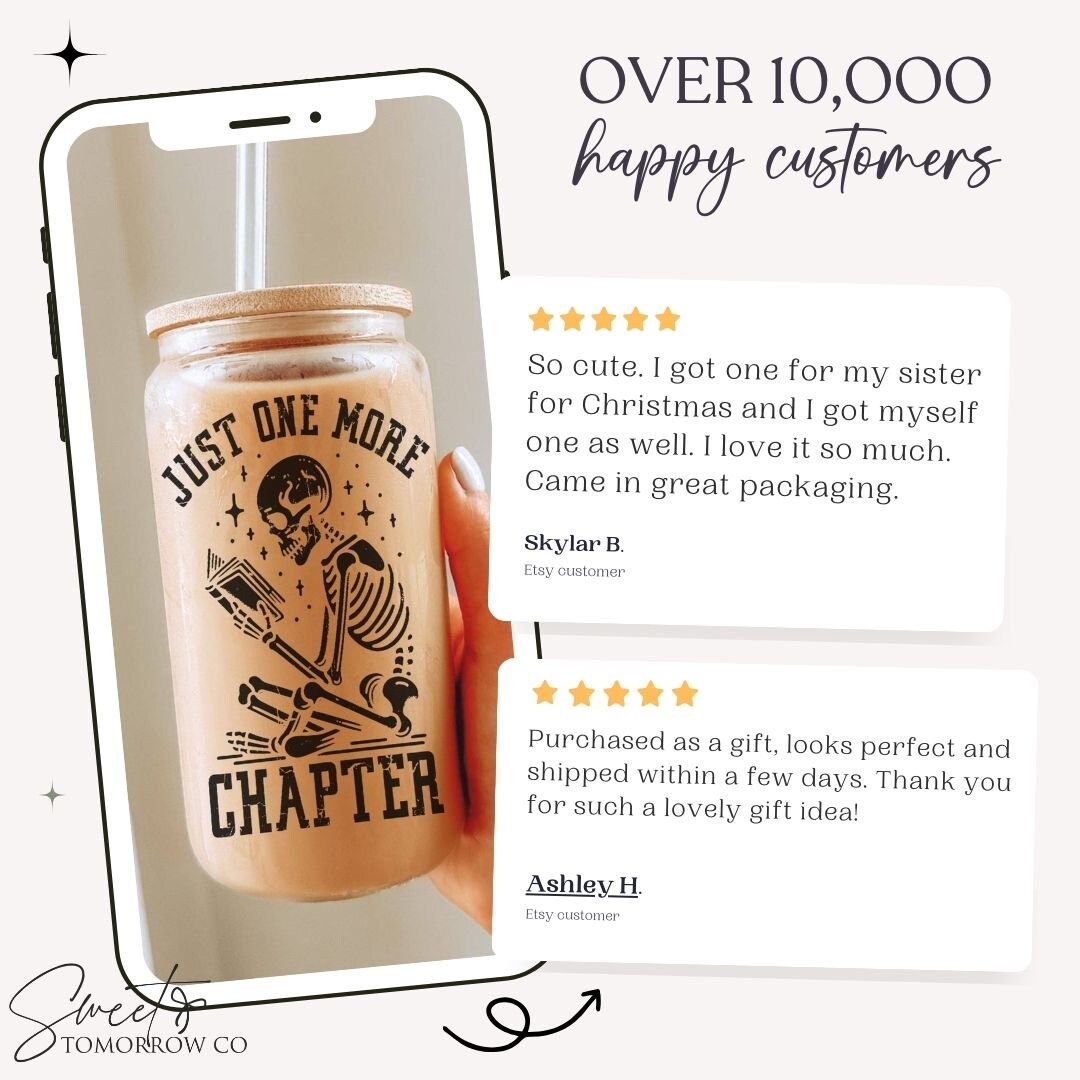 Just One More Chapter Skull Glass Tumbler