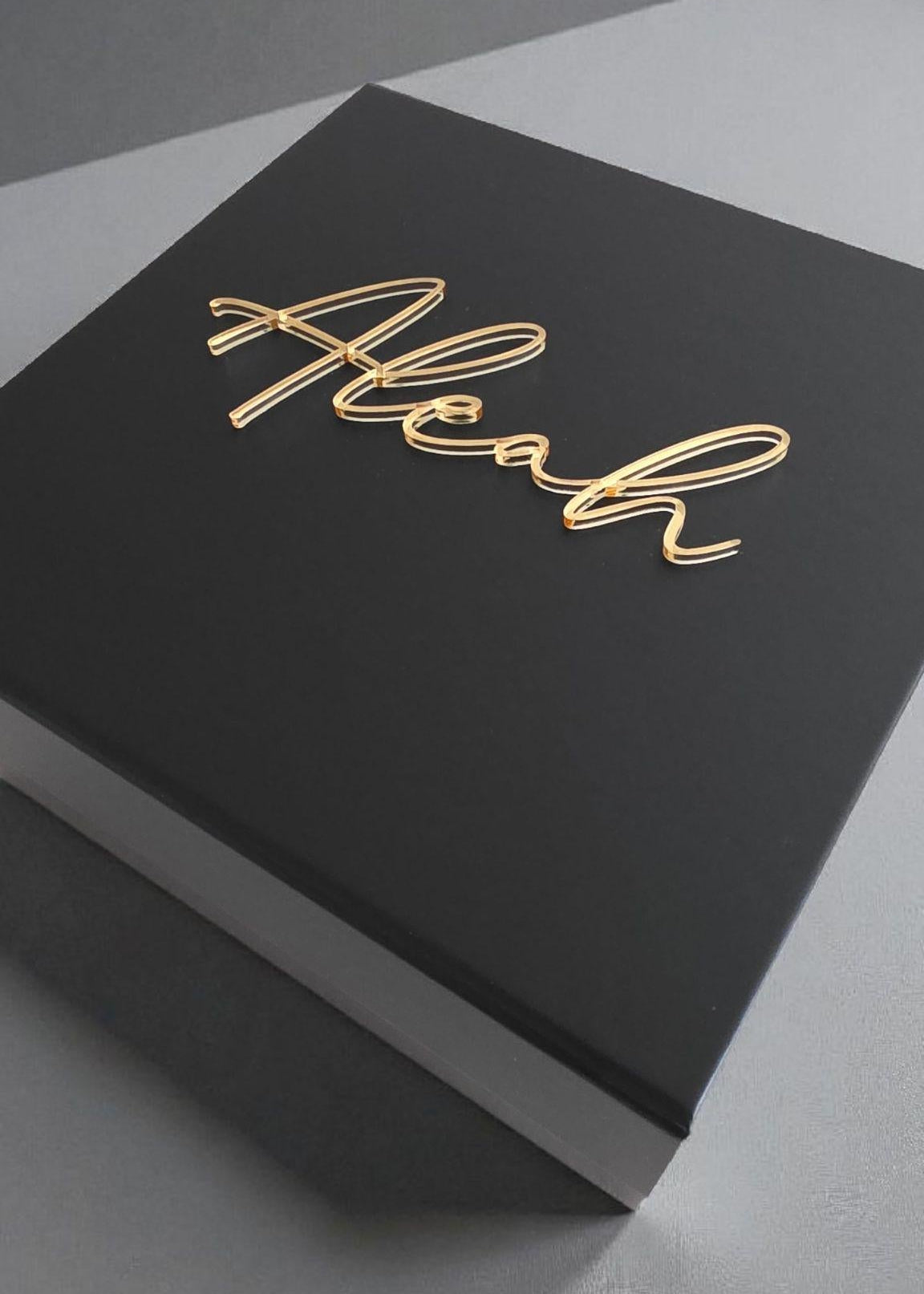 Black and gold custom name gift box for groomsman proposal