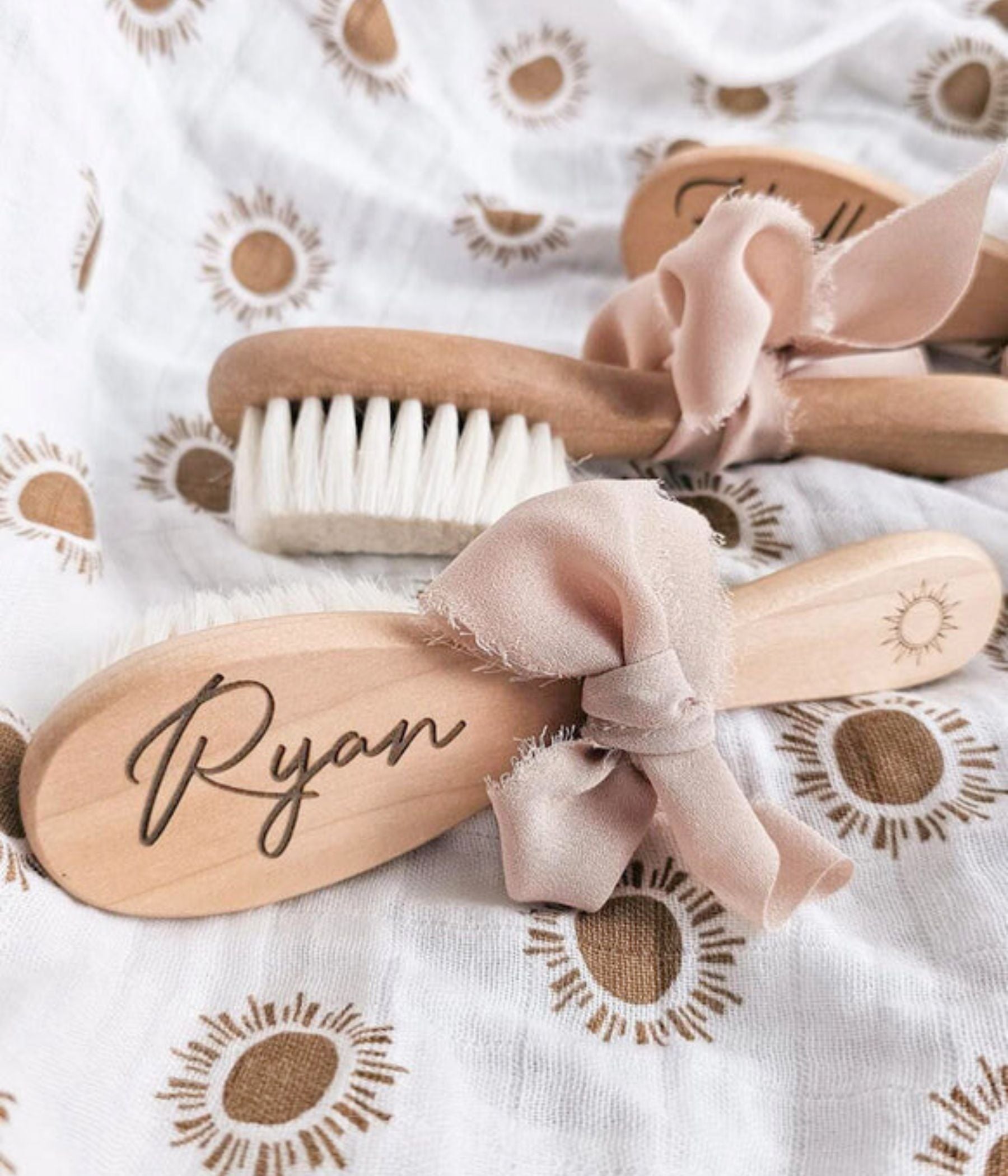 Personalized Wooden Baby Hairbrush