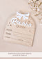 Baby Birth Stats Bow Sign