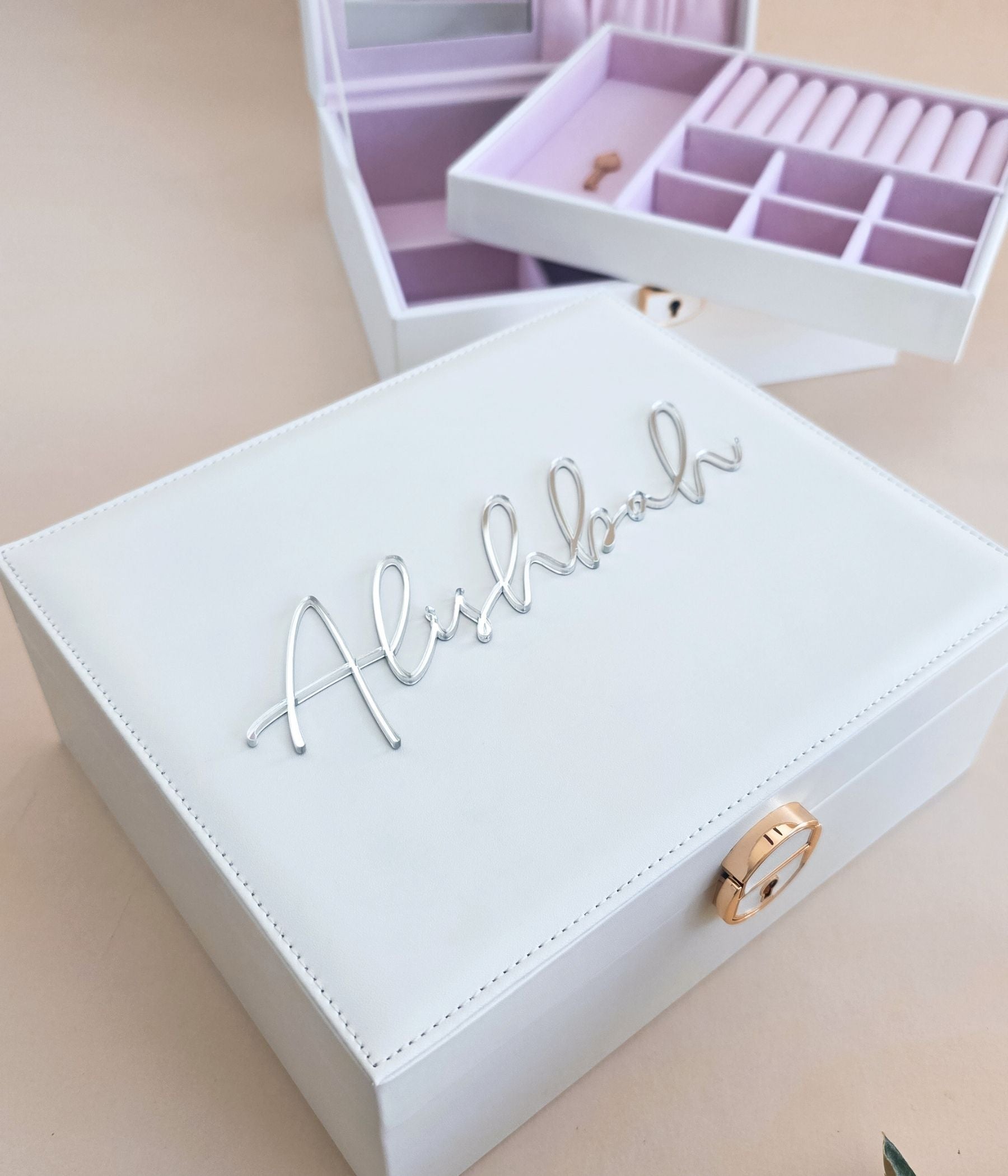 Premium White Personalized Jewelry Organizer