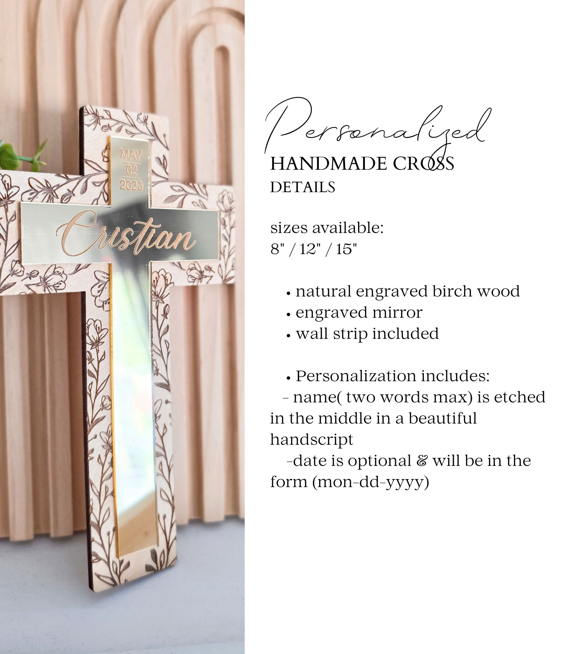 Floral Mirror Cross