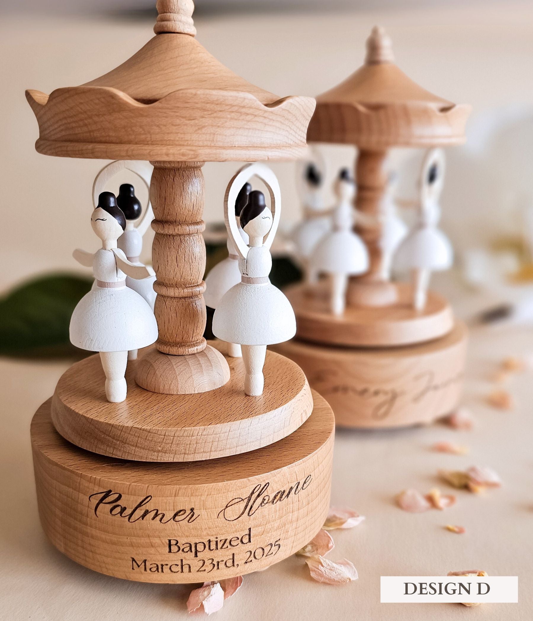 Personalized Wooden Musical Carousel Keepsake