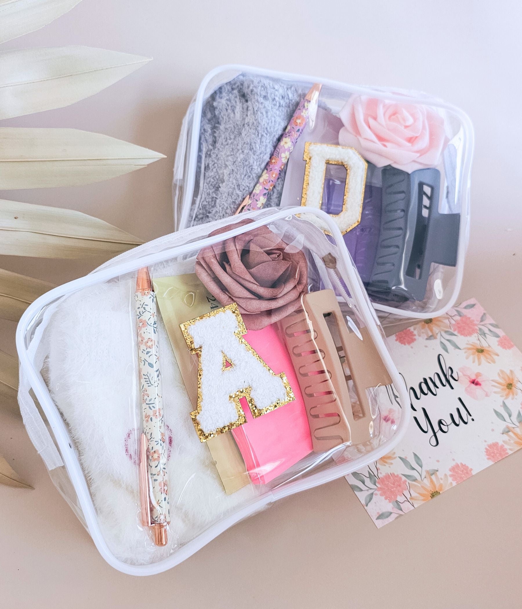 Ready-to-gift teacher appreciation set with clear zip pouch and pastel essentials