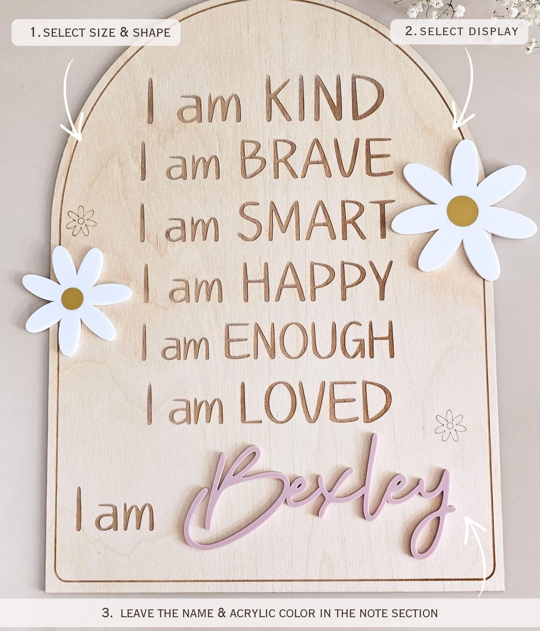 Affirmation Daisy Sign