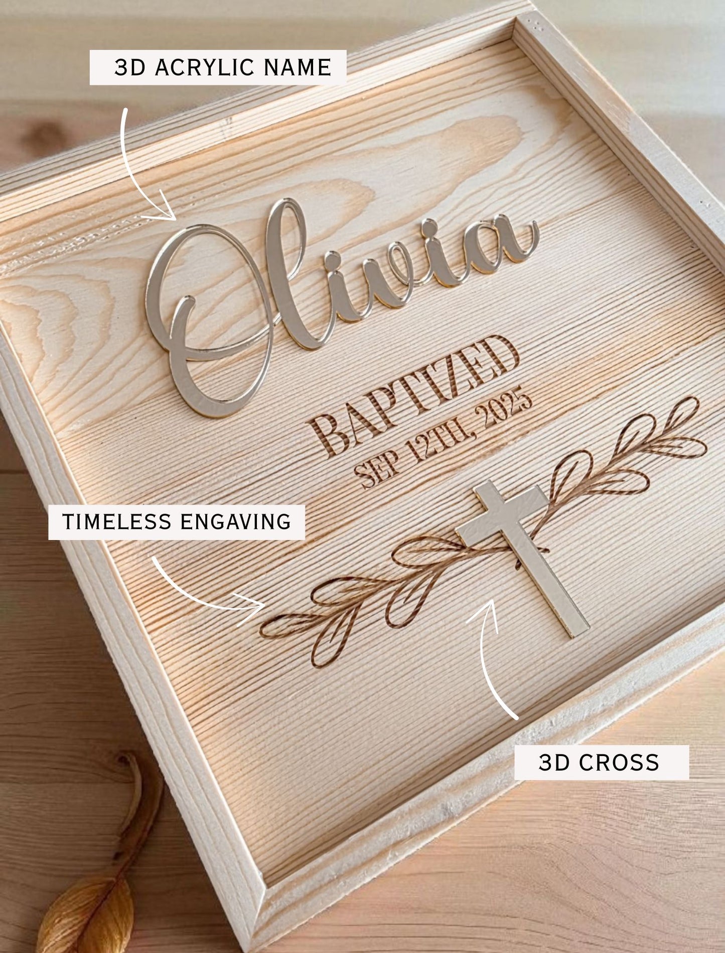 Wooden Baptism Memory Box