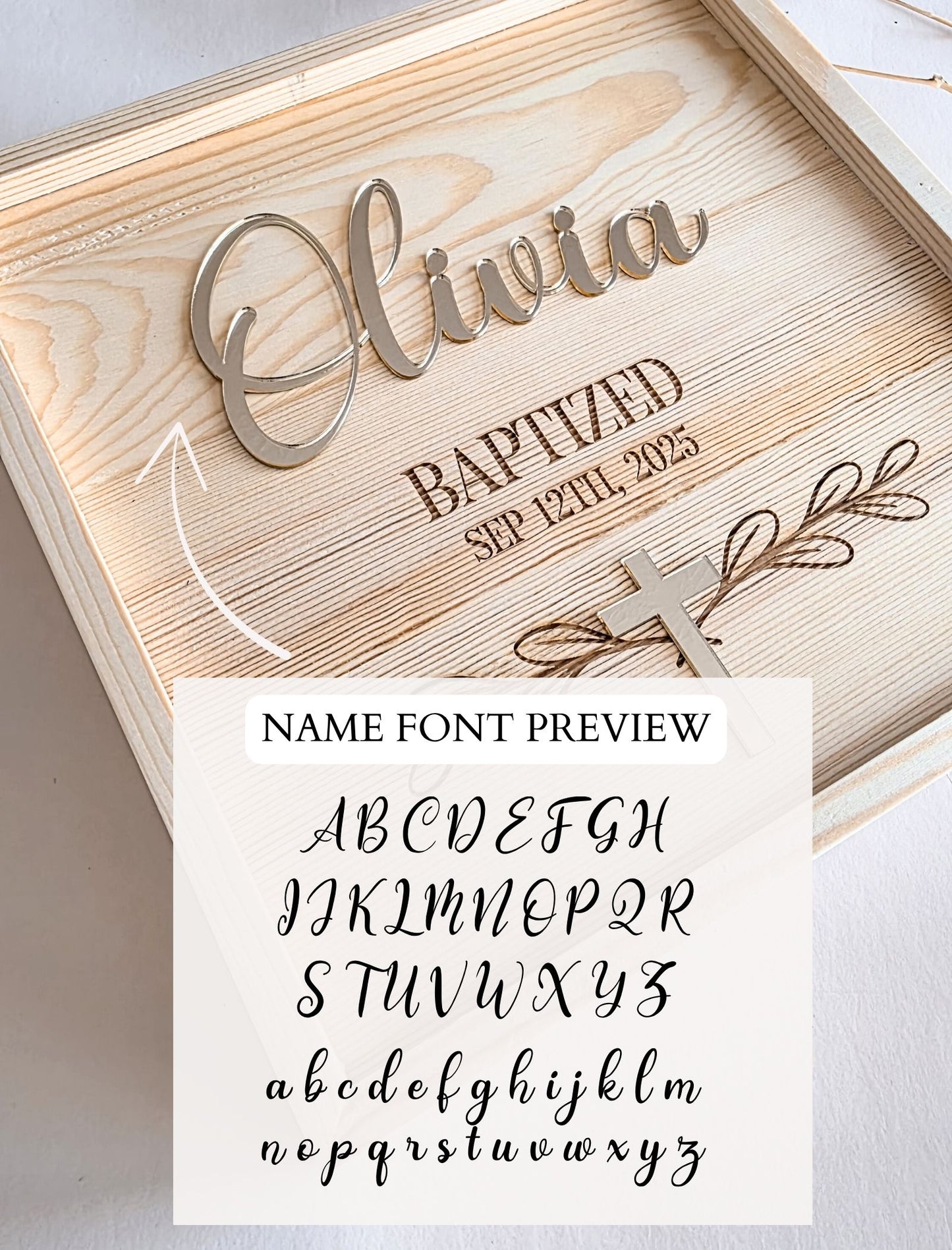 Wooden Baptism Memory Box