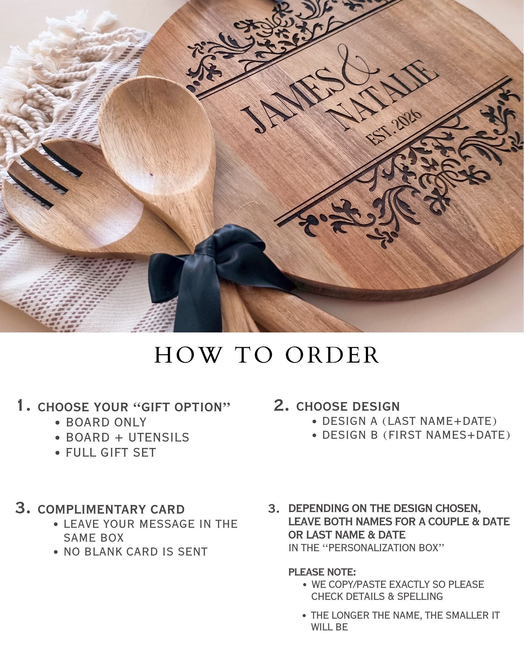 Wedding Keepsake Cutting Board Gift Set