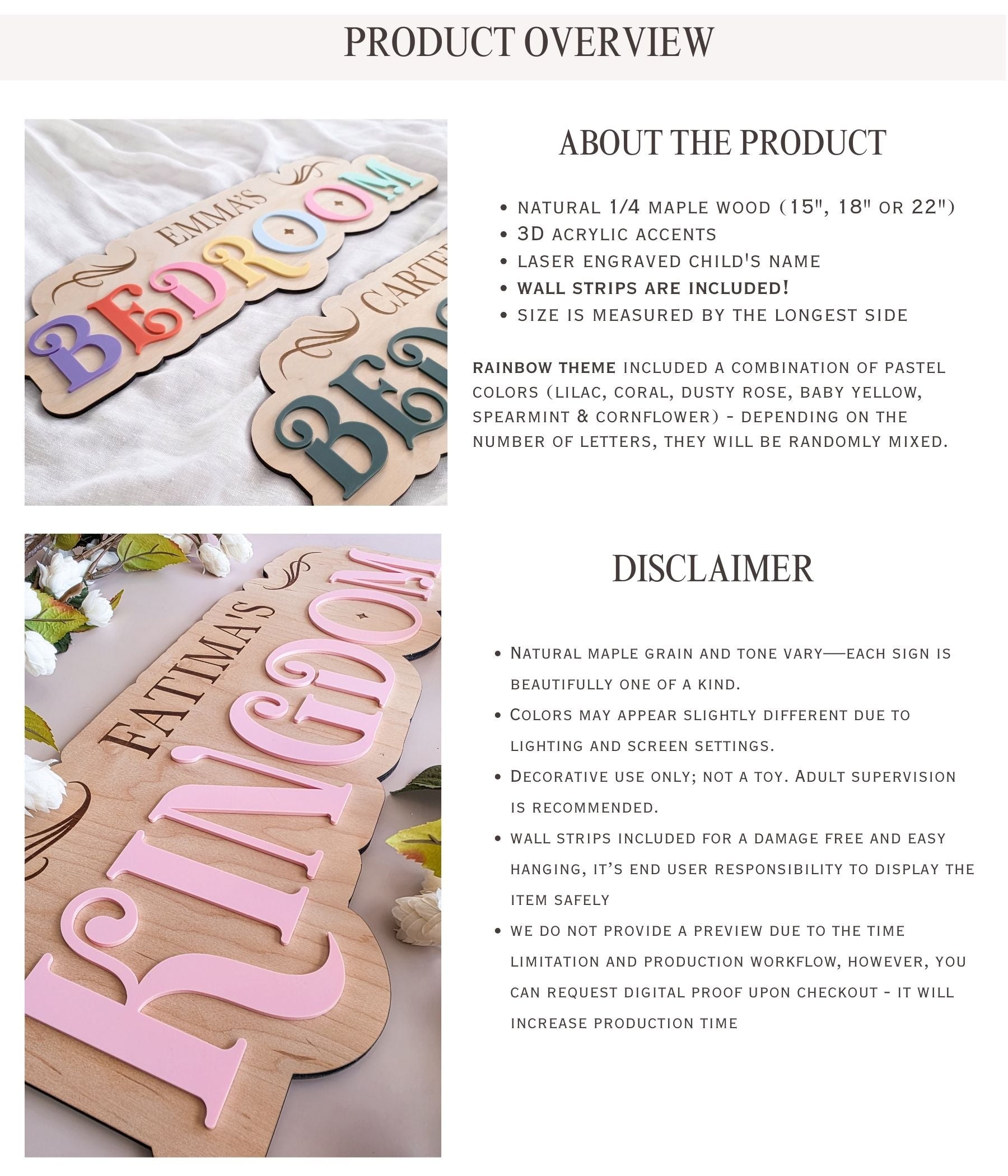 Custom Kids Room Room Sign with Name