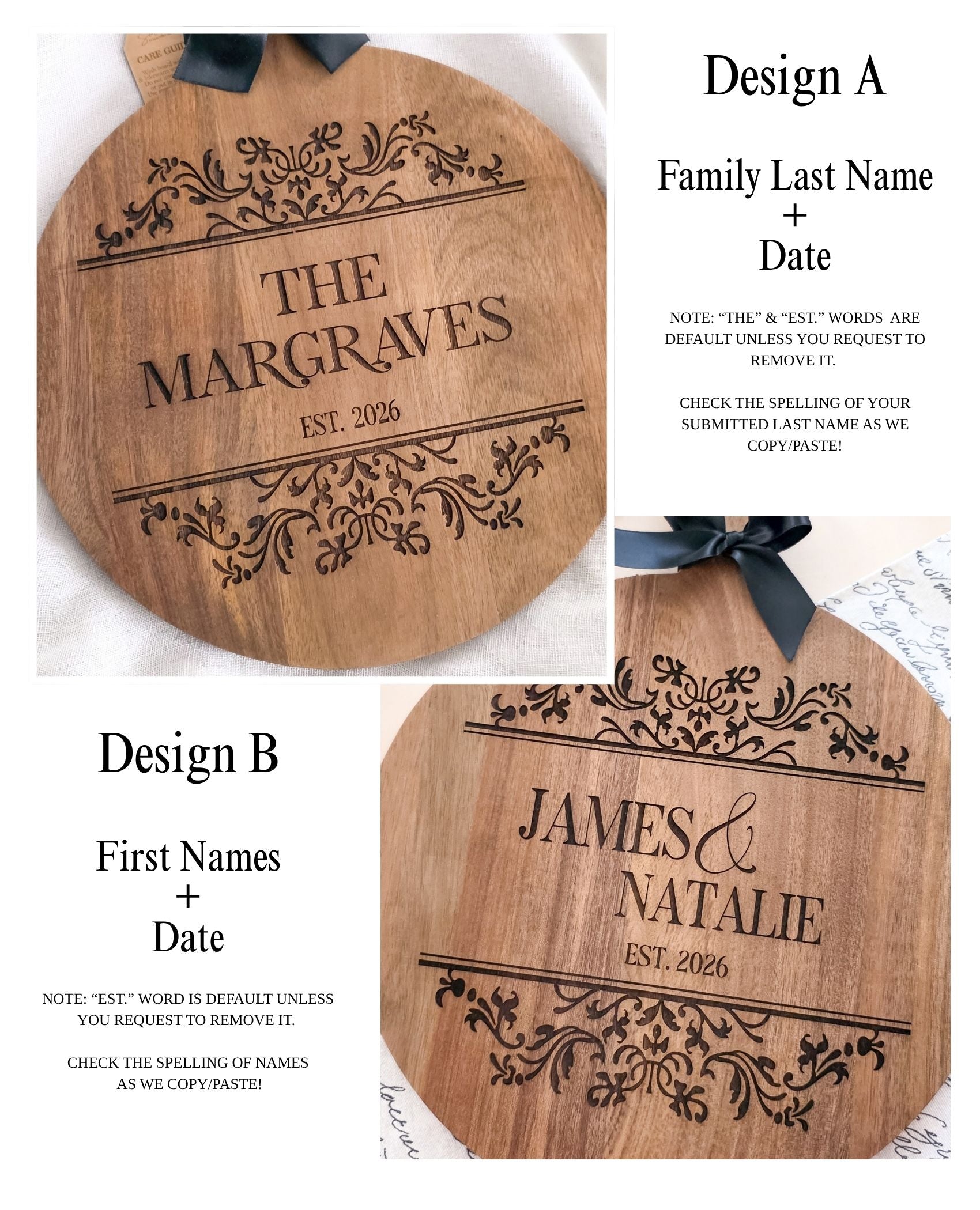 Wedding Keepsake Cutting Board Gift Set