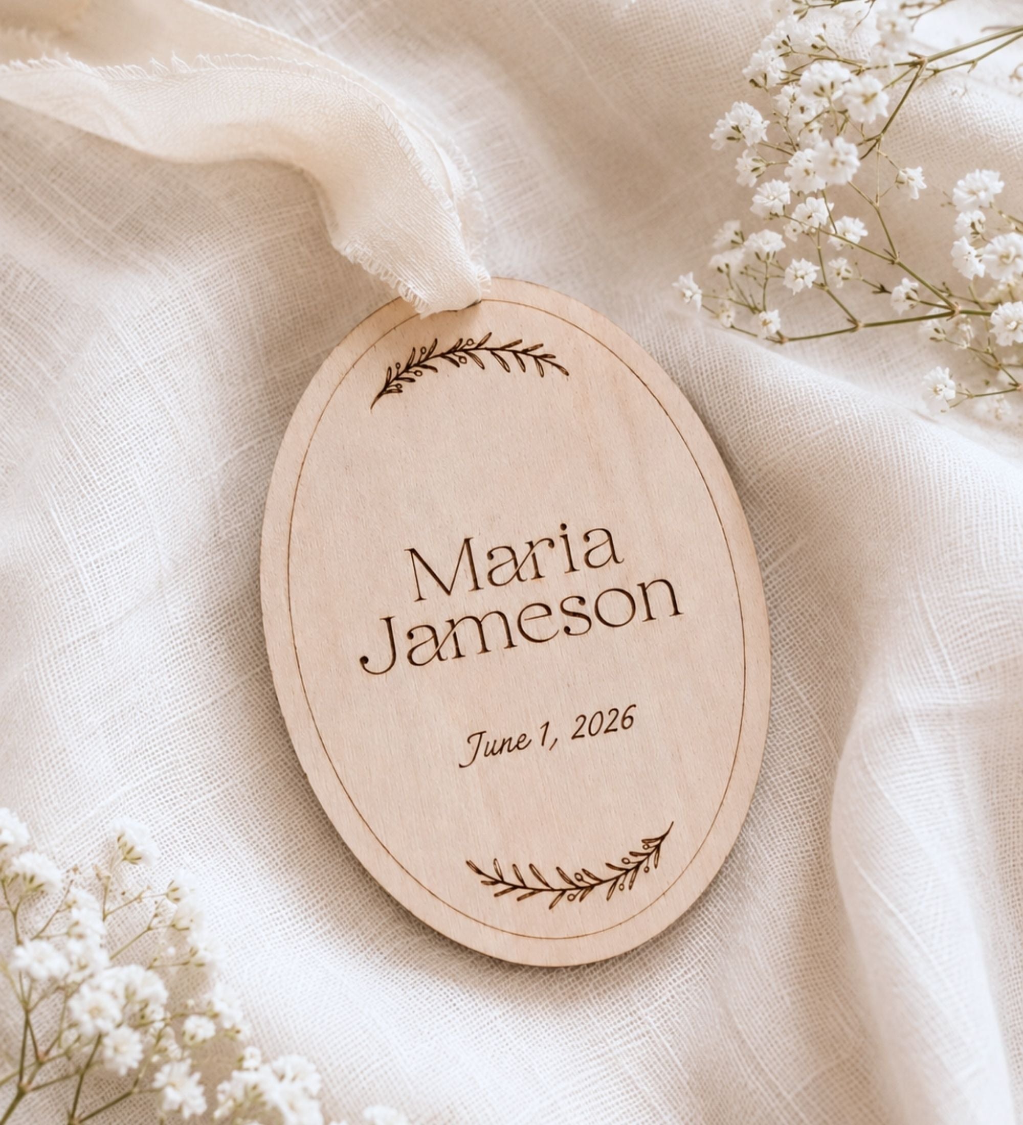 First Light - Oval Wooden Baby Ornament