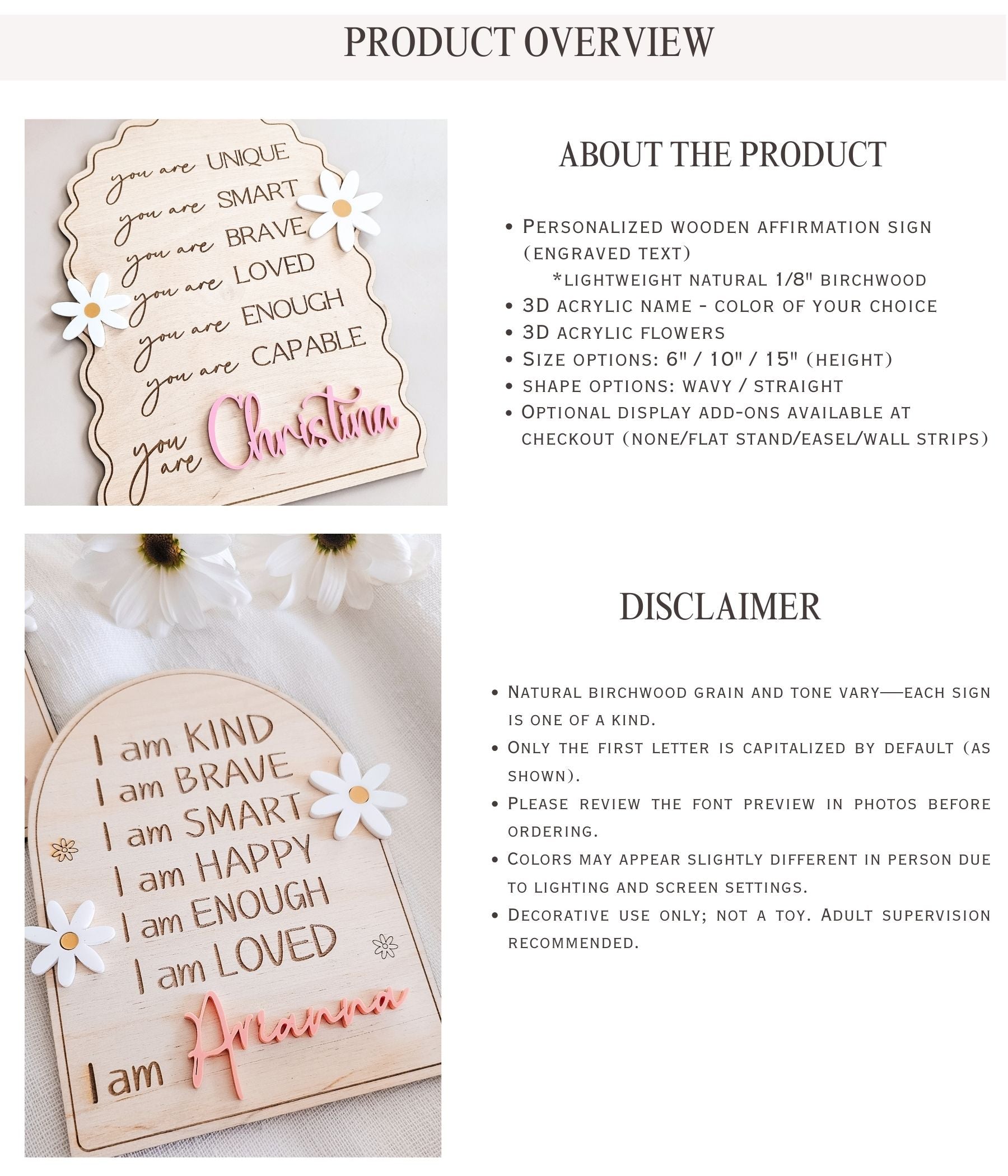 Affirmation Daisy Sign