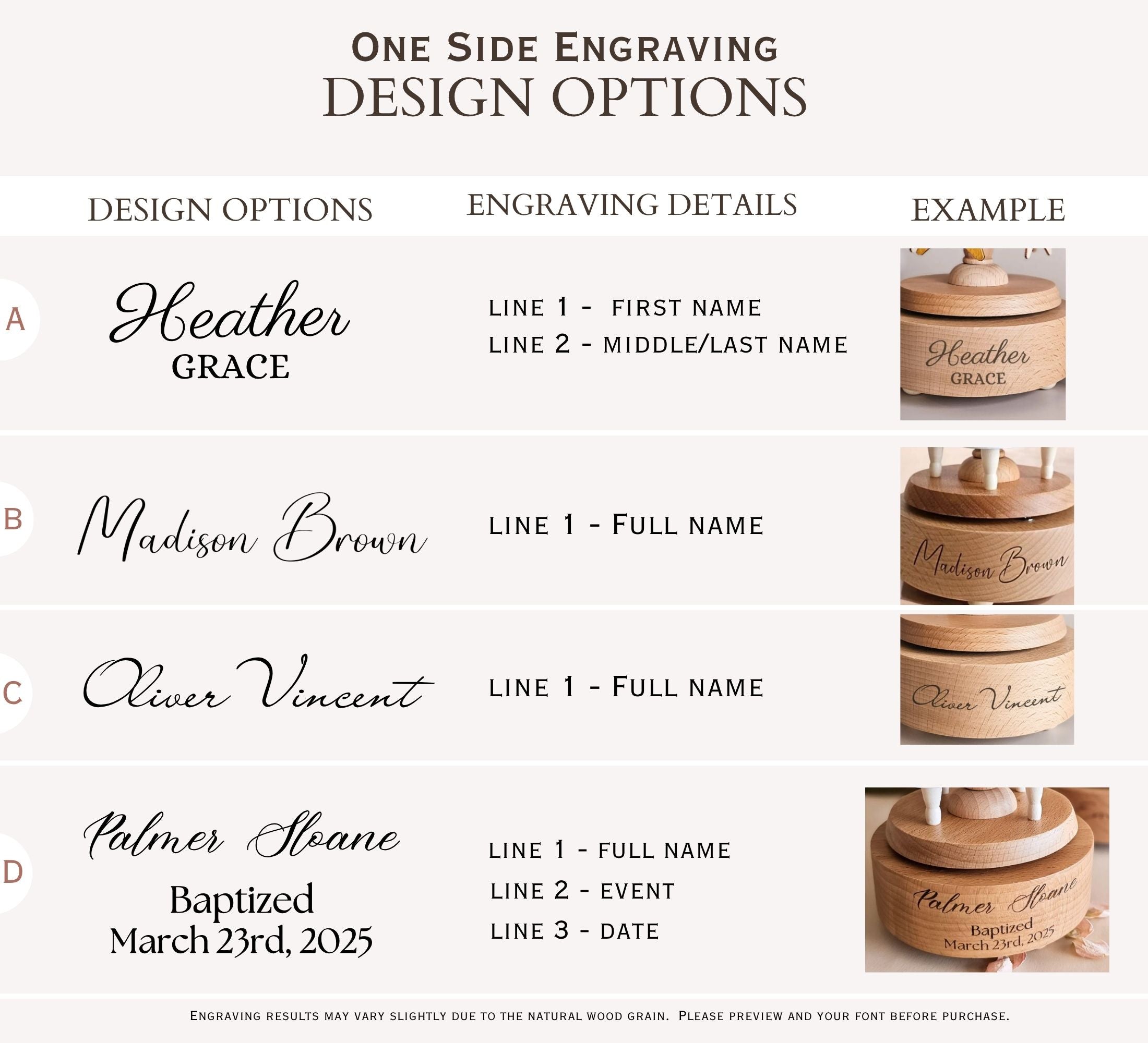 Personalized Wooden Musical Carousel Keepsake