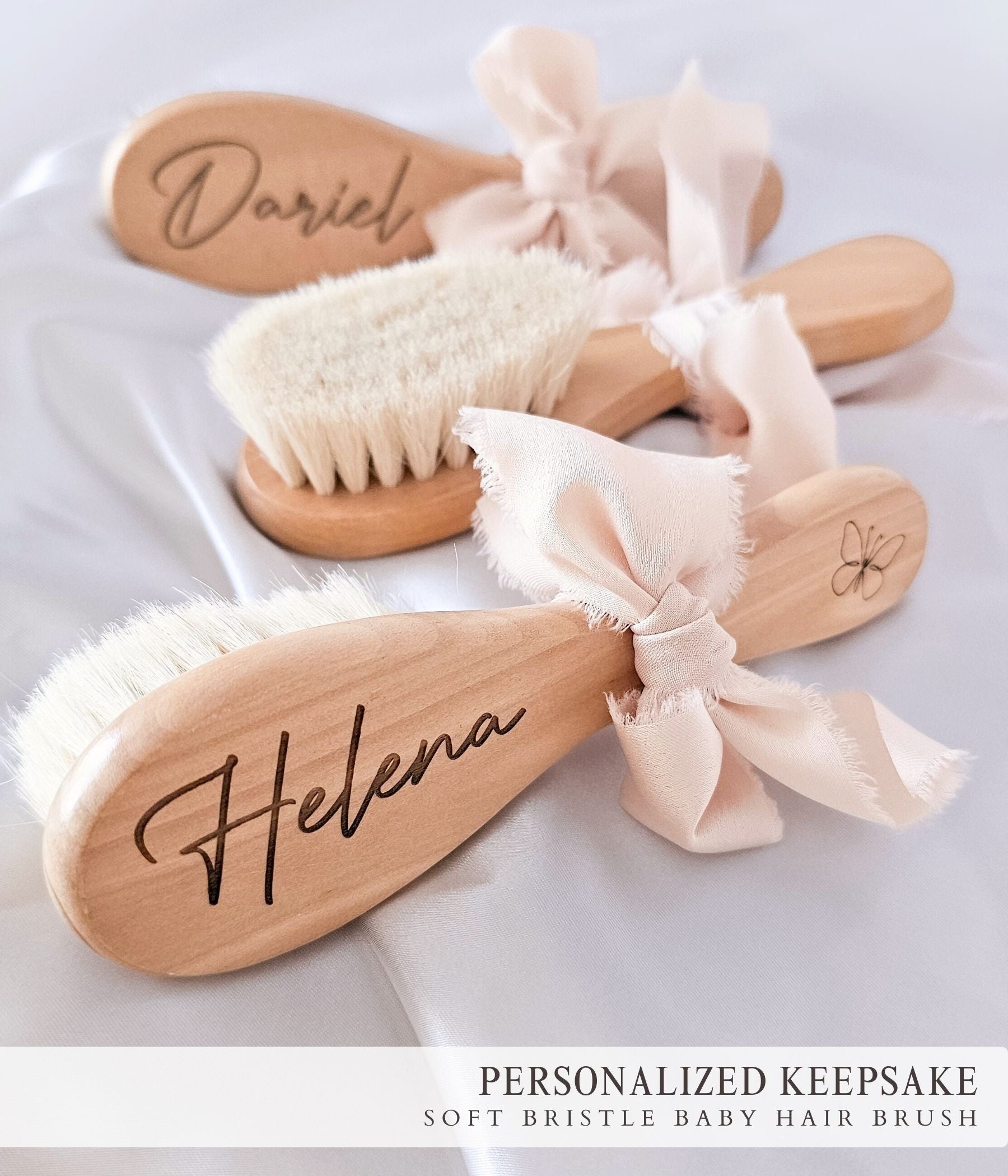Personalized Wooden Baby Hairbrush
