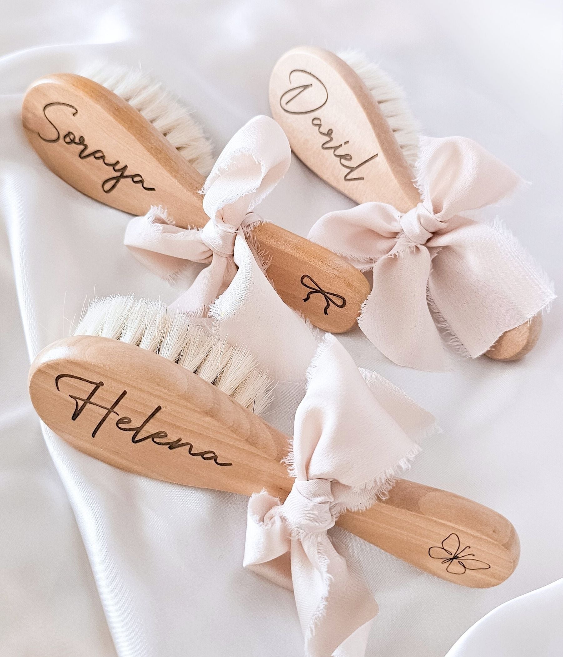 Personalized Wooden Baby Hairbrush