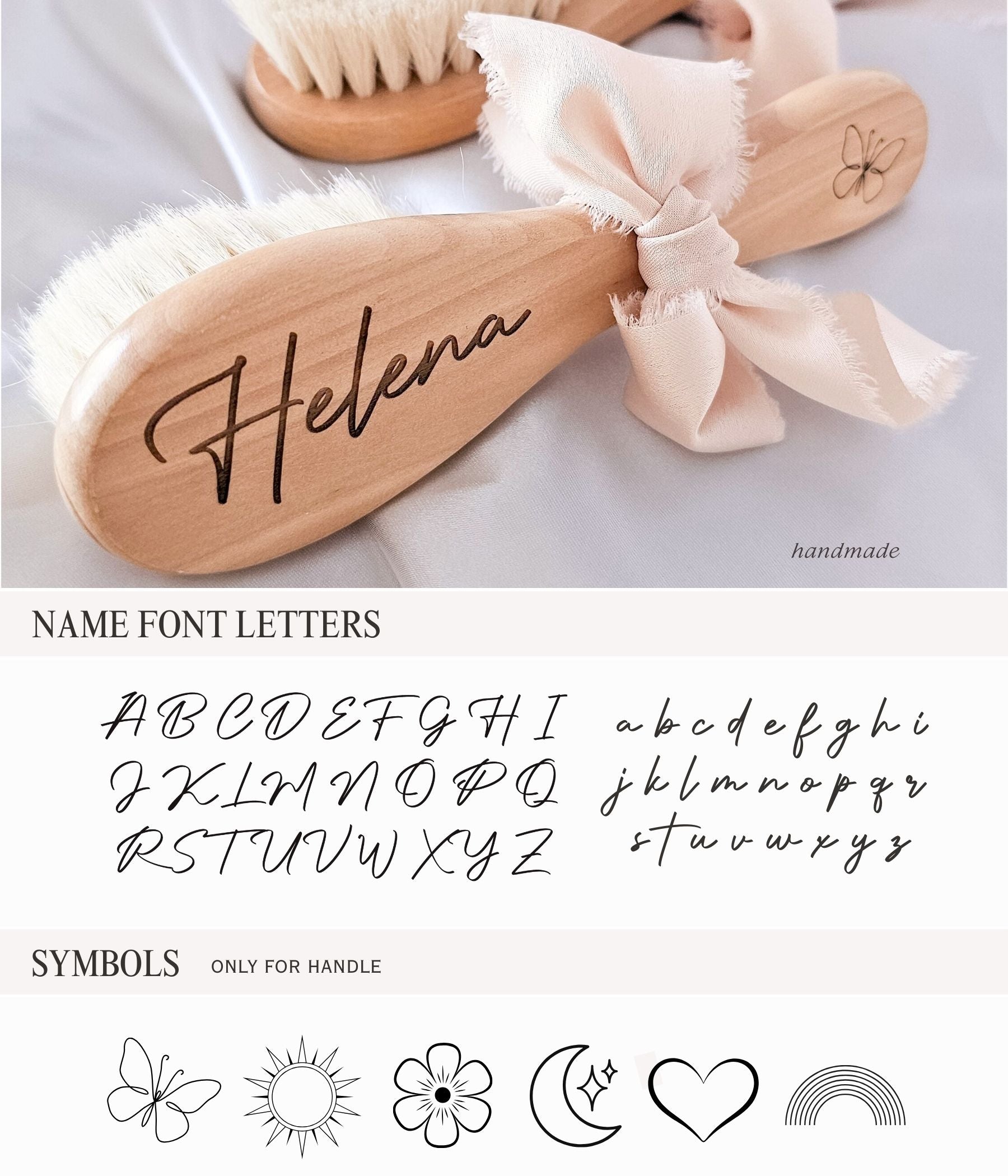 Personalized Wooden Baby Hairbrush