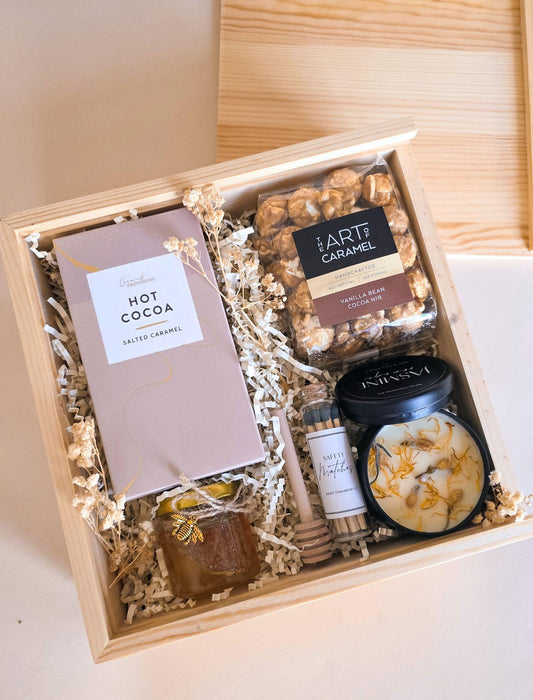 Luxury personalized wooden gift box engraved lid elegant keepsake perfect for holiday celebration or employee appreciation