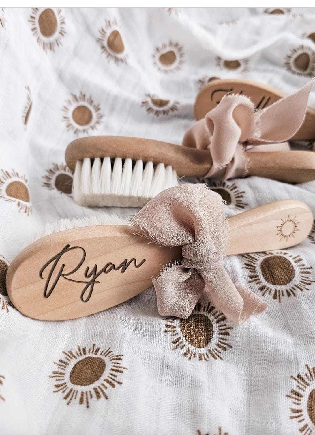 Personalized Wooden Baby Hairbrush